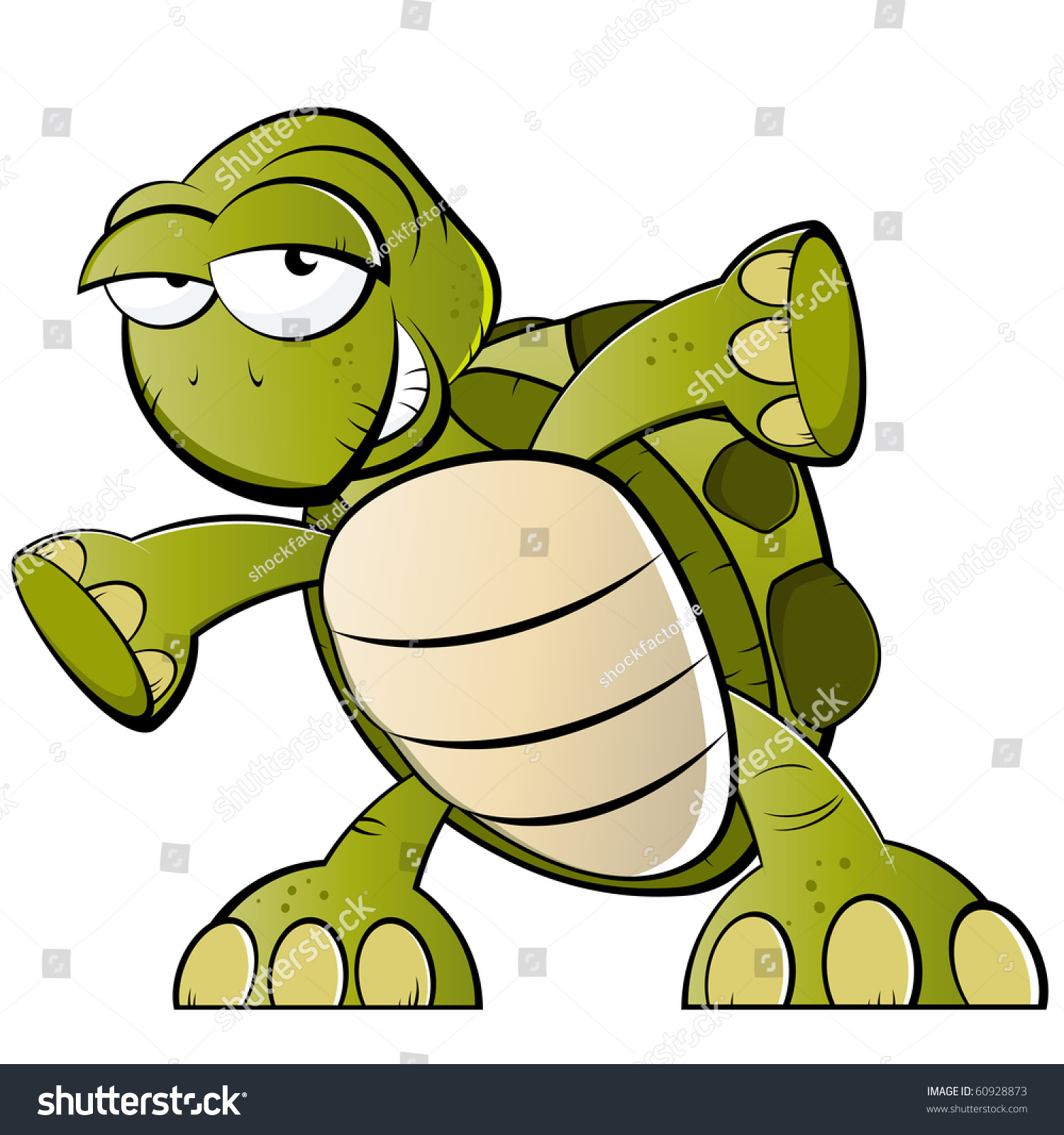 Funny Cartoon Turtle Stock Vector 60928873 - Shutterstock