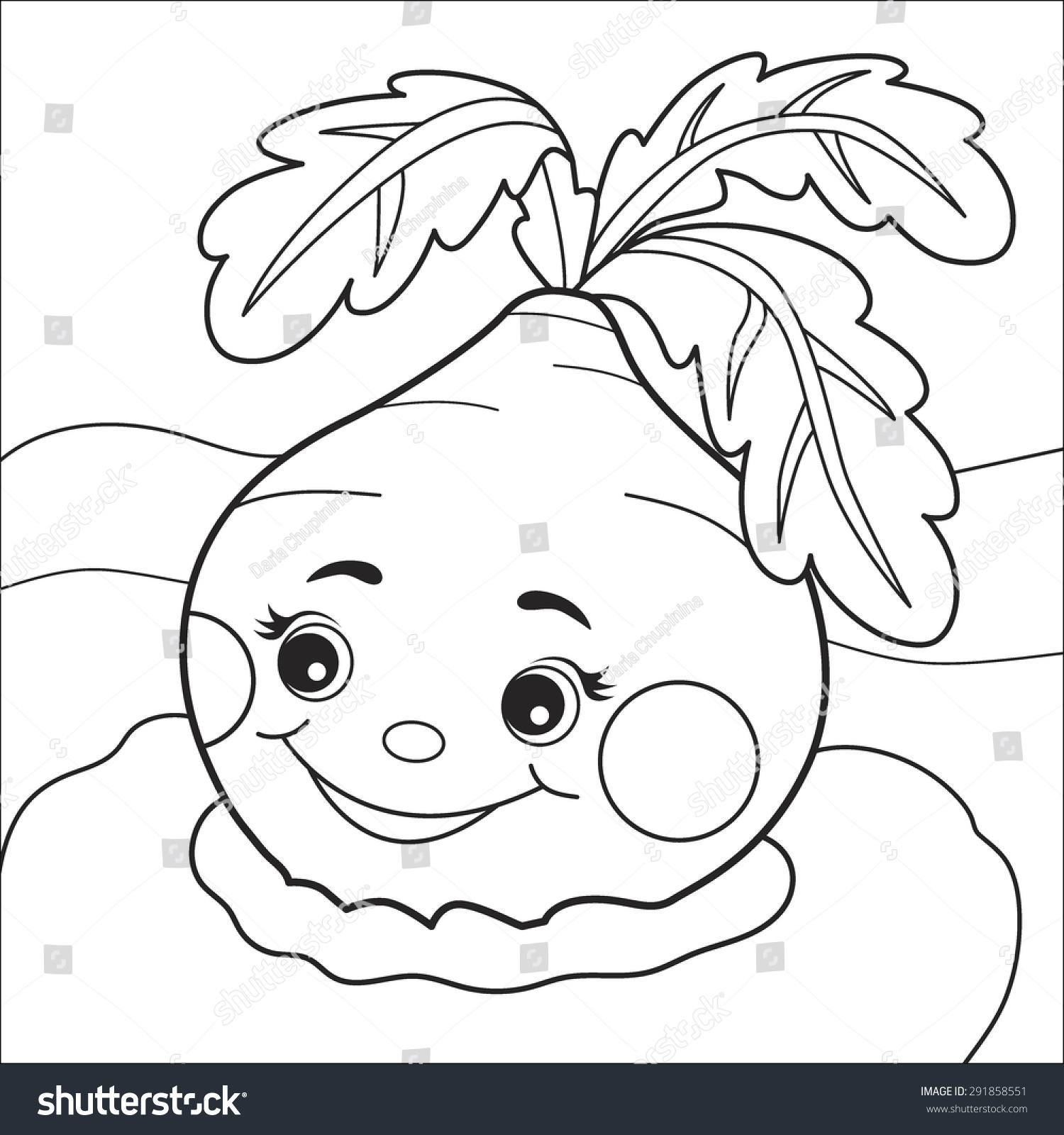 Funny Cartoon Vegetable Coloring Page Funny Stock Vector Royalty ...