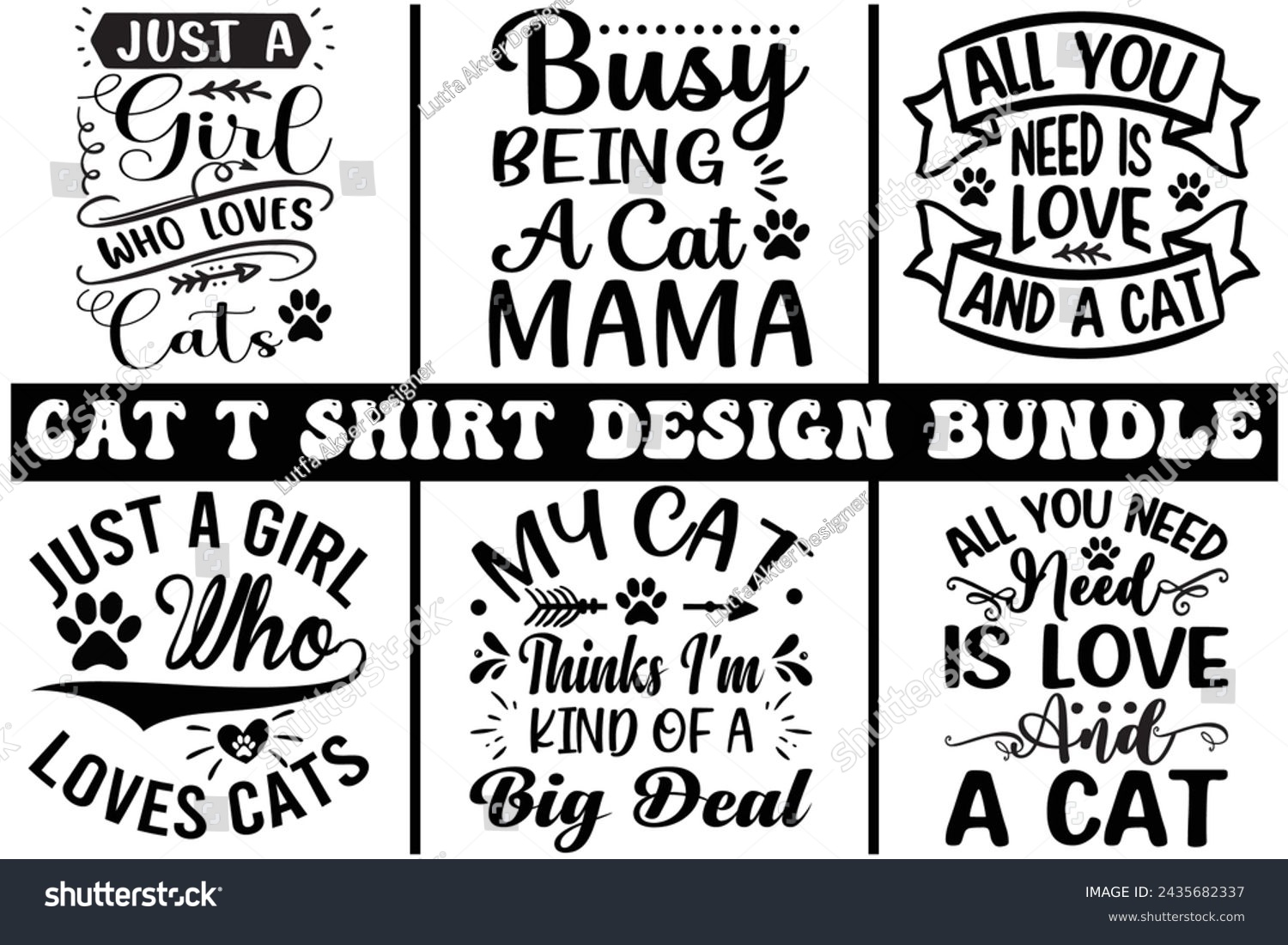 SVG of Funny Cat Mom  Loves Cats , Cat Lover  Bundle Cat Shirt Design Bundle Lover eps Files svg