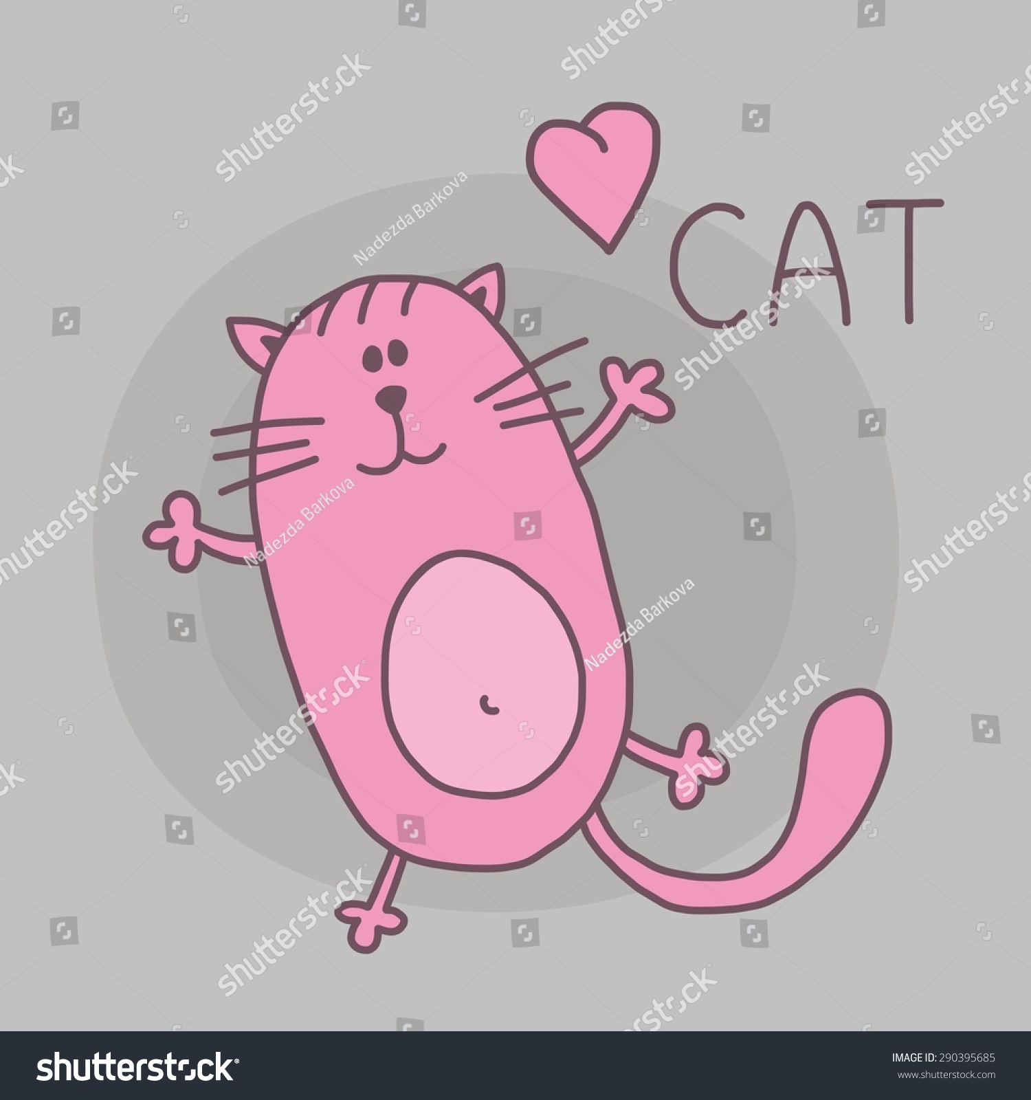 Funny Cat Vector Pattern Design - 290395685 : Shutterstock