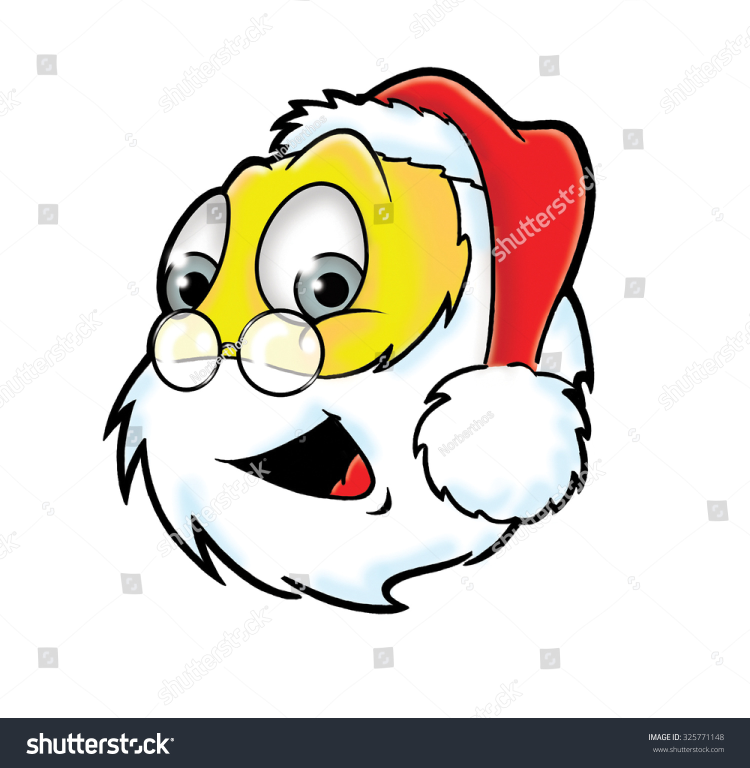 Funny Cheerful Santa Claus Smiley Face Stock Vector Royalty Free