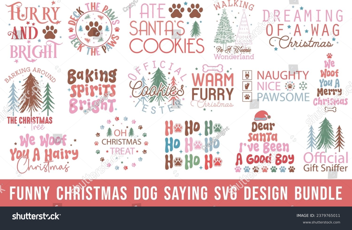 SVG of Funny Christmas Dog Saying Design svg