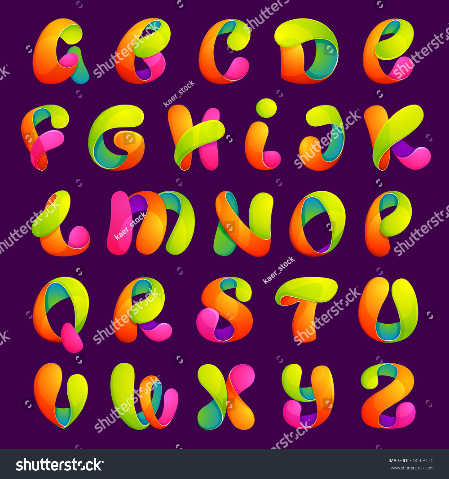 Funny Colorful Alphabet Letters Font Style Stock Vector 378268120 ...
