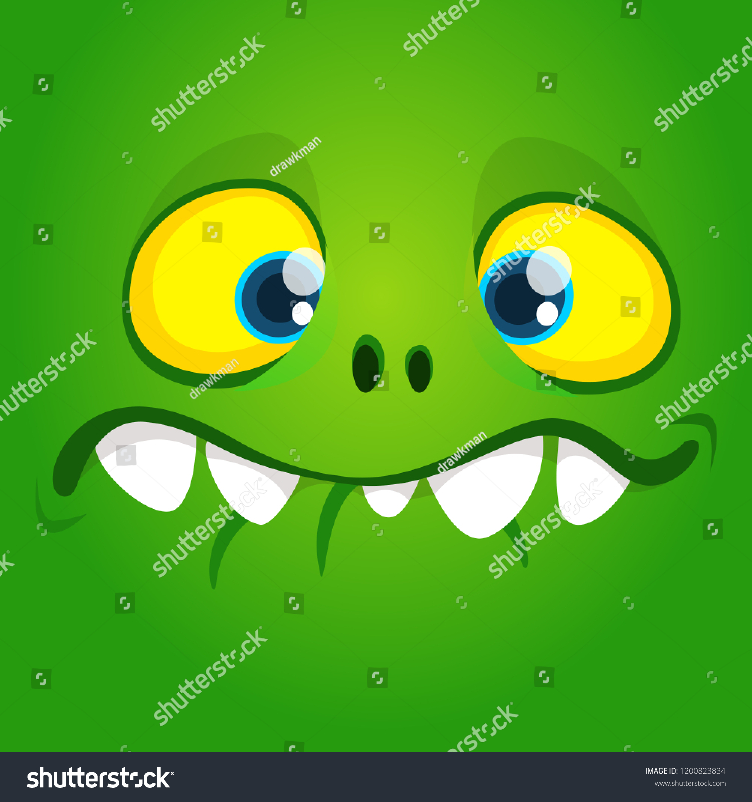 Funny Cool Cartoon Gremlin Face Vector Stock Vector (Royalty Free ...