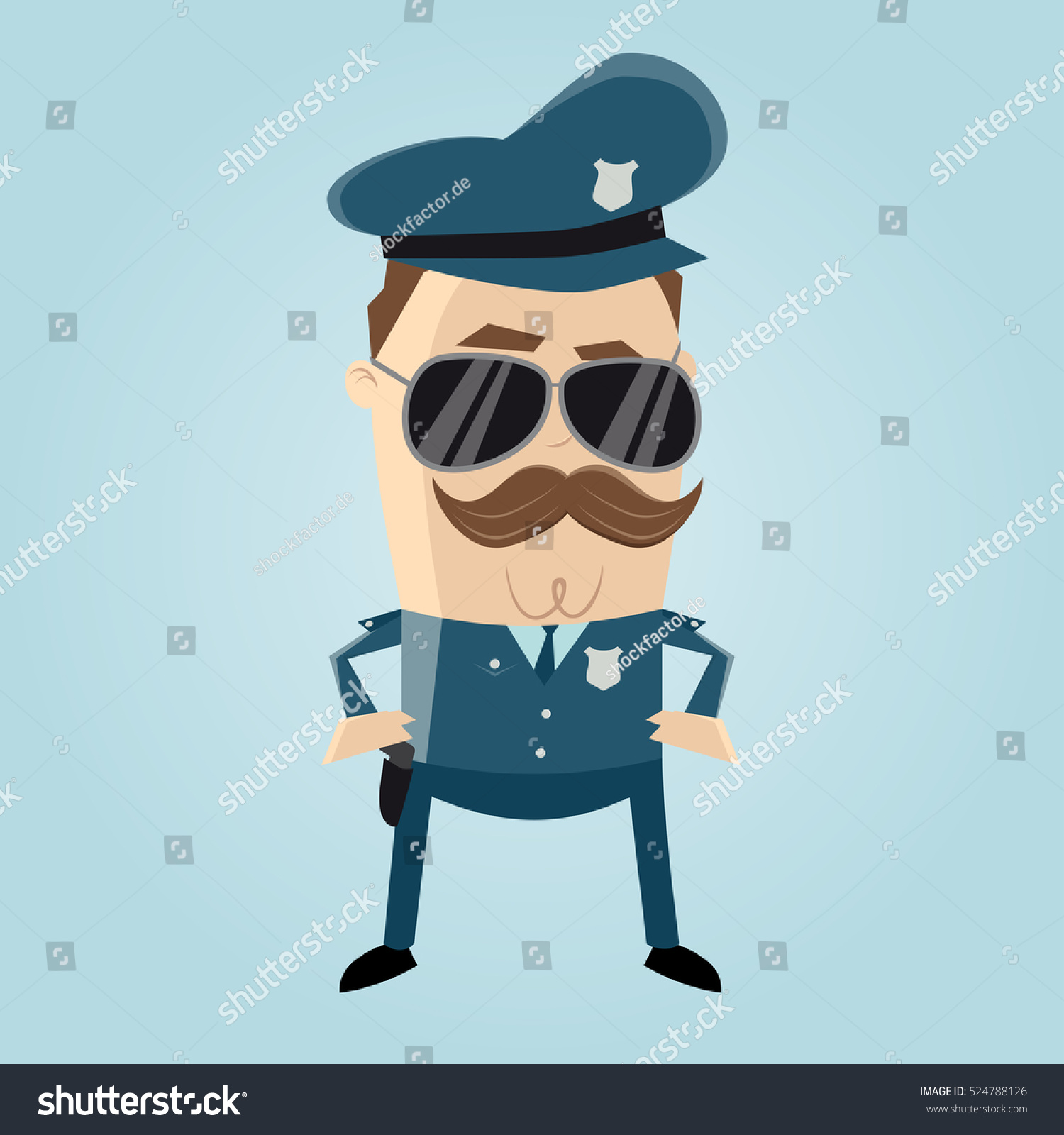 Funny Cop Sunglasses Mustache Stock Vector (Royalty Free) 524788126