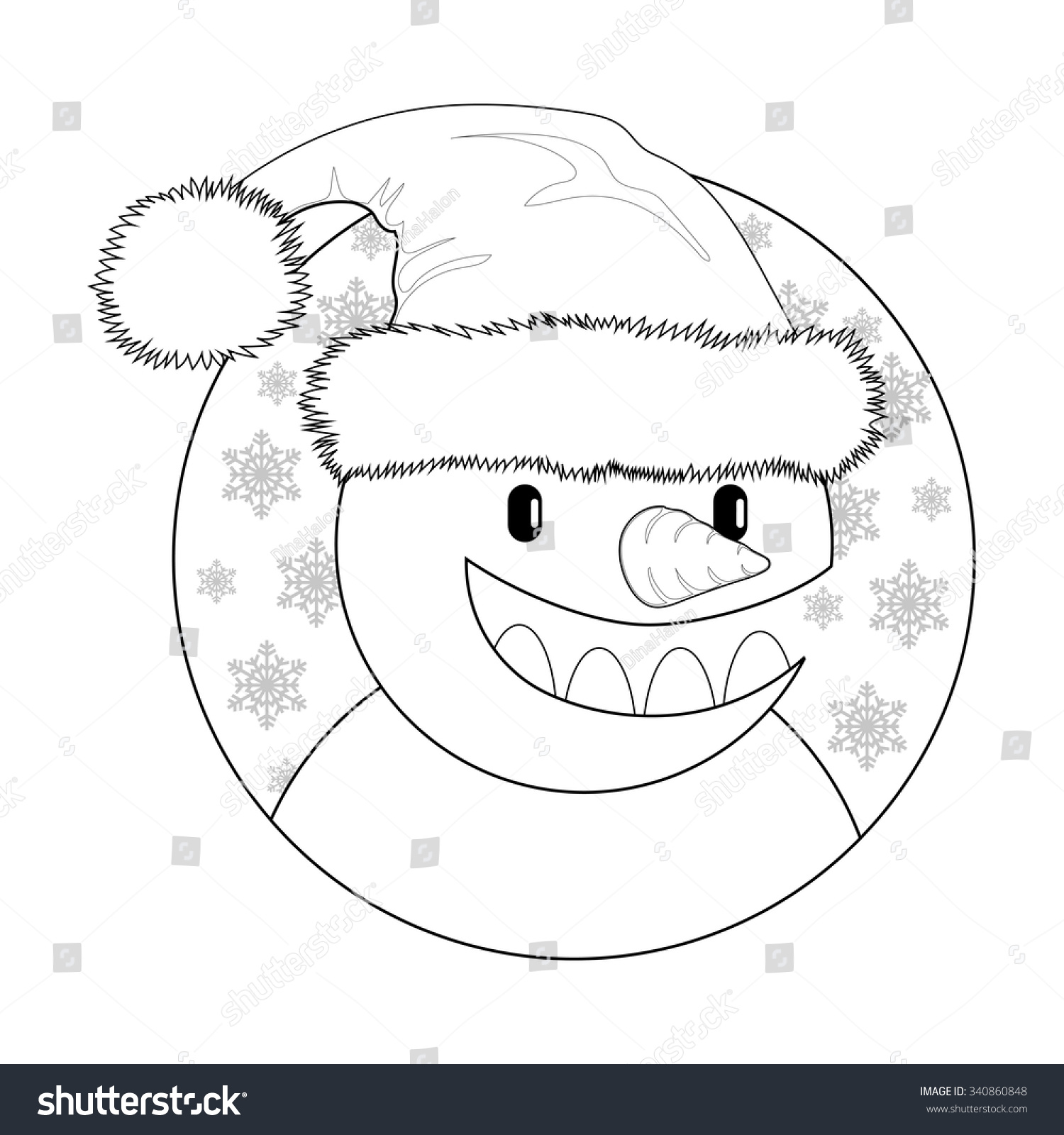 Funny Creature Snowman Coloring Book Stock Vector (Royalty Free ...