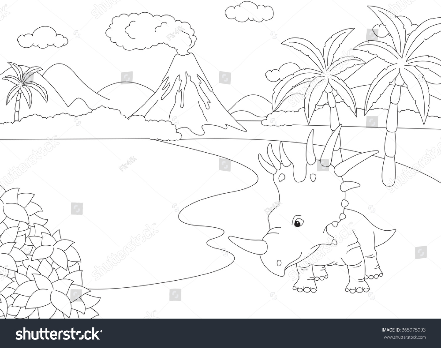 Download Funny Cute Styracosaurus On Background Prehistoric Stock ...