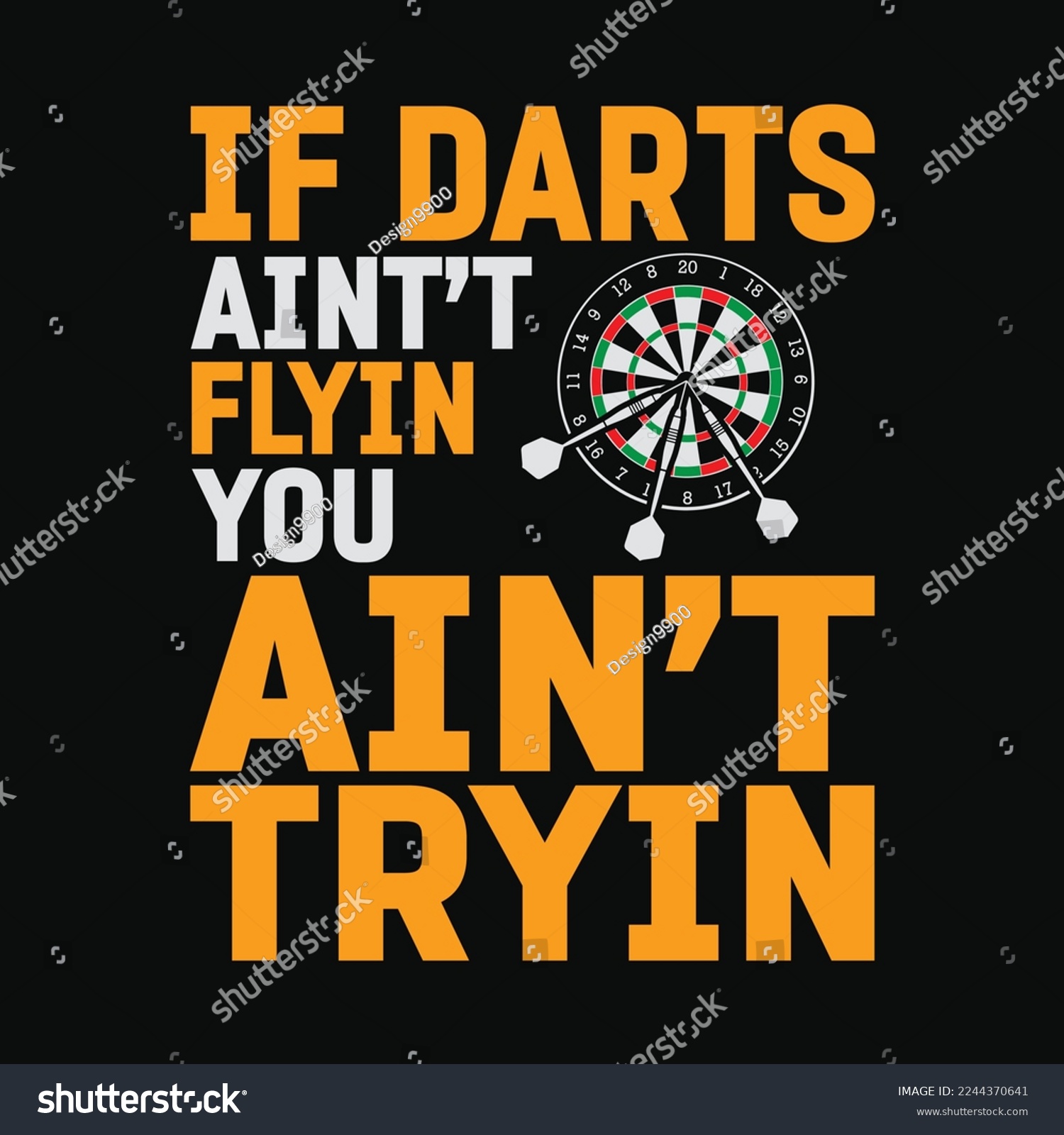 SVG of Funny Dart Pun Dartboard Darting Darter svg