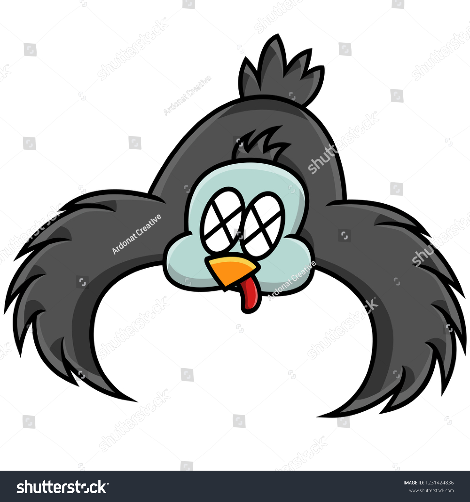 Funny Dead Eagle Cartoon Isolated On vector de stock (libre de