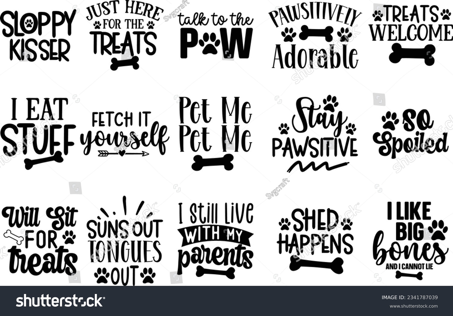 SVG of Funny Dog Bandana SVG Bundle, Pet Shirt Svg, Cute Dog Phrases, svg