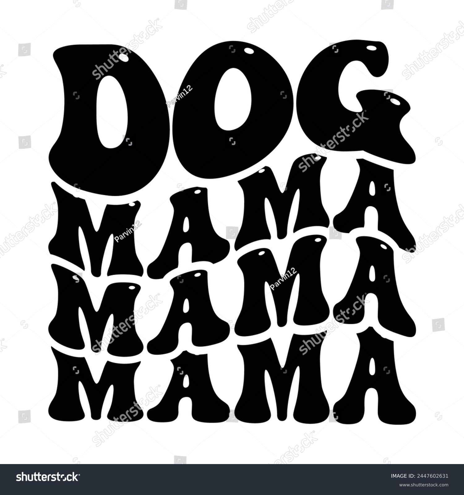 SVG of Funny dog mama wave design svg
