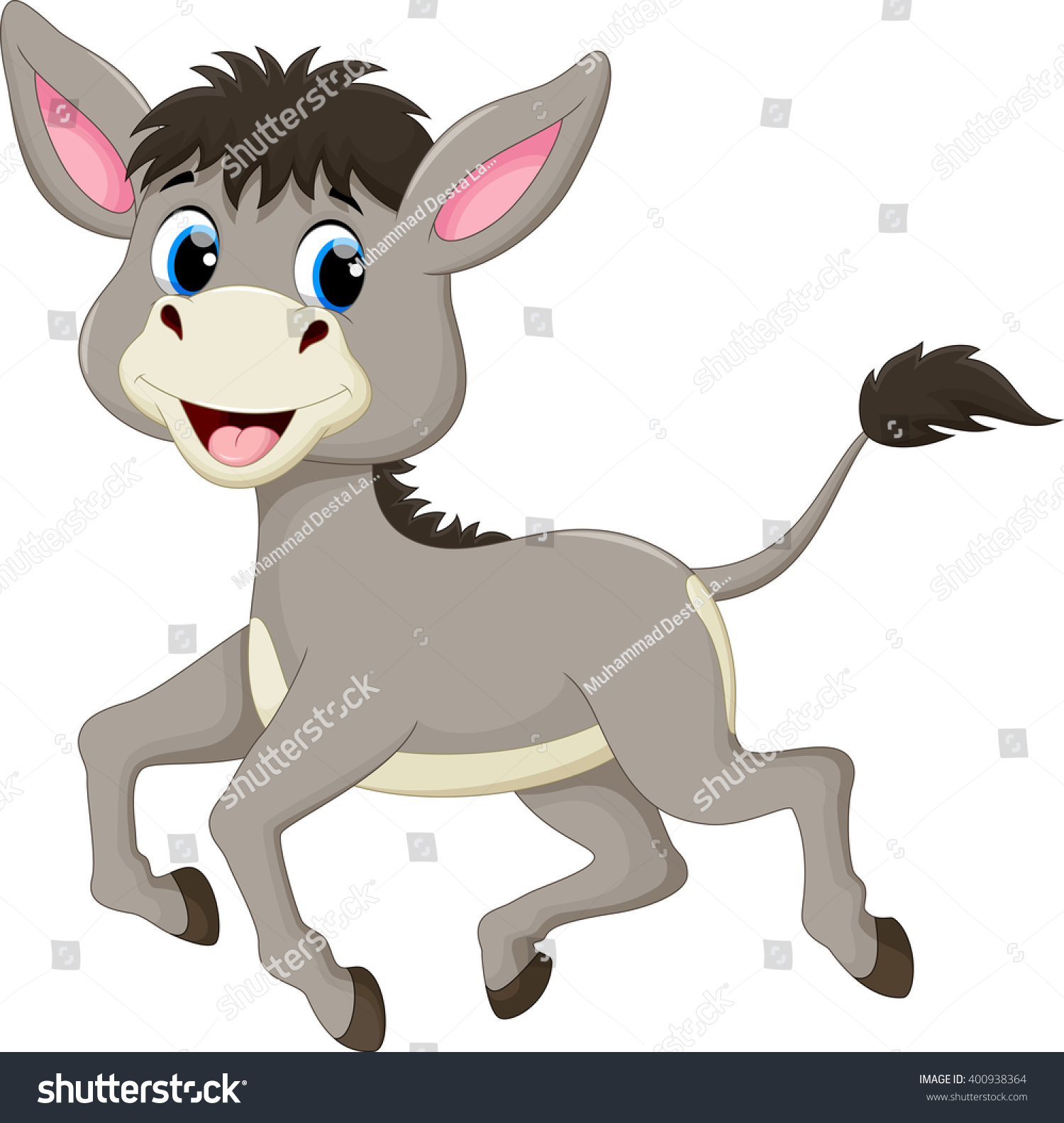 Funny Donkey Cartoon Stock Vector 400938364 - Shutterstock