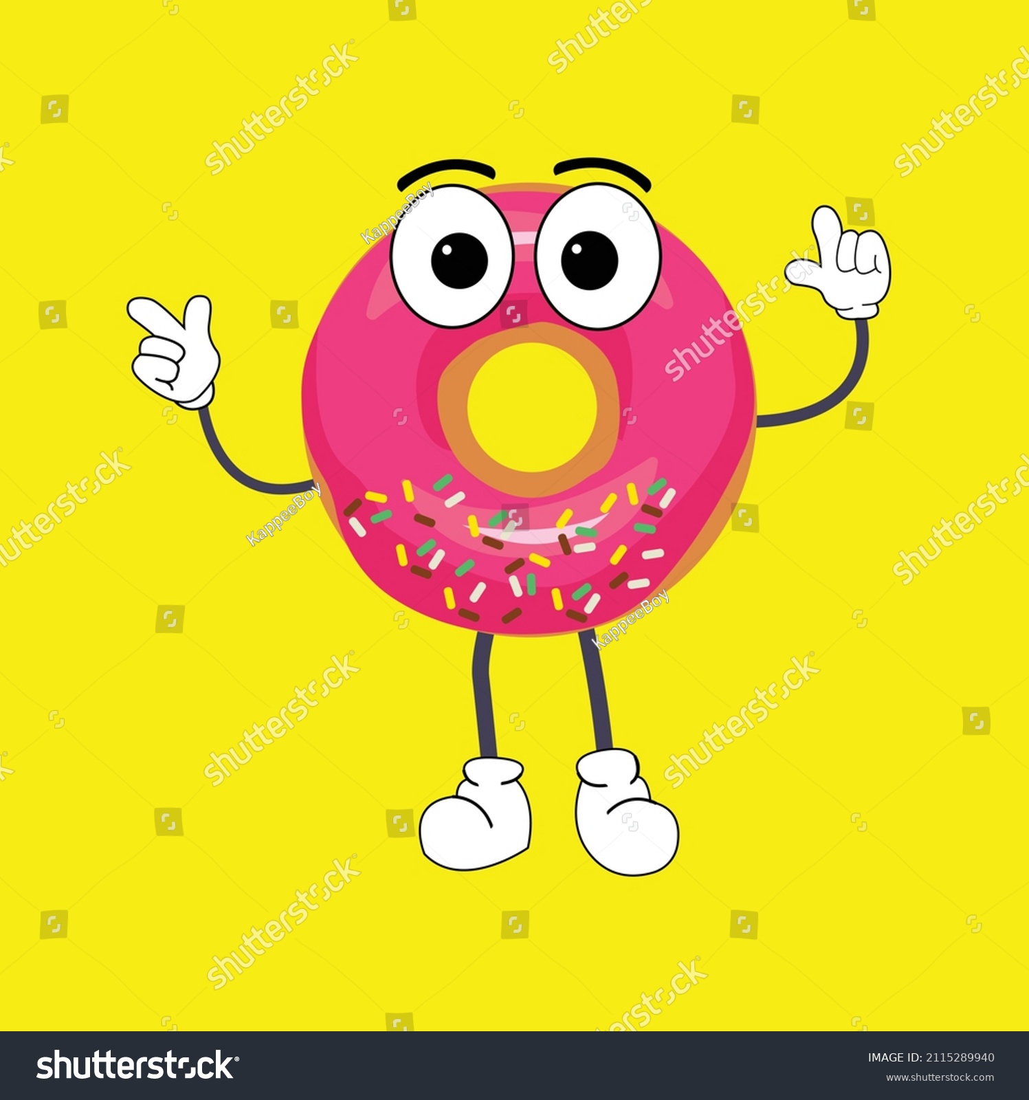 Funny Donut Charactertasty Donuts Cartoon Characters Stock Vector ...