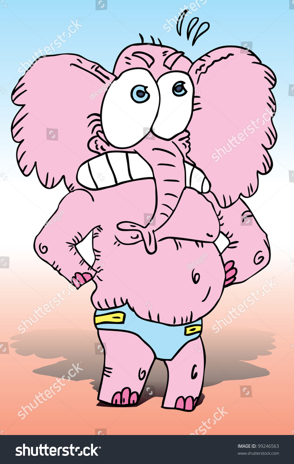 Funny Elephant Stock Vector (Royalty Free) 99246563 | Shutterstock