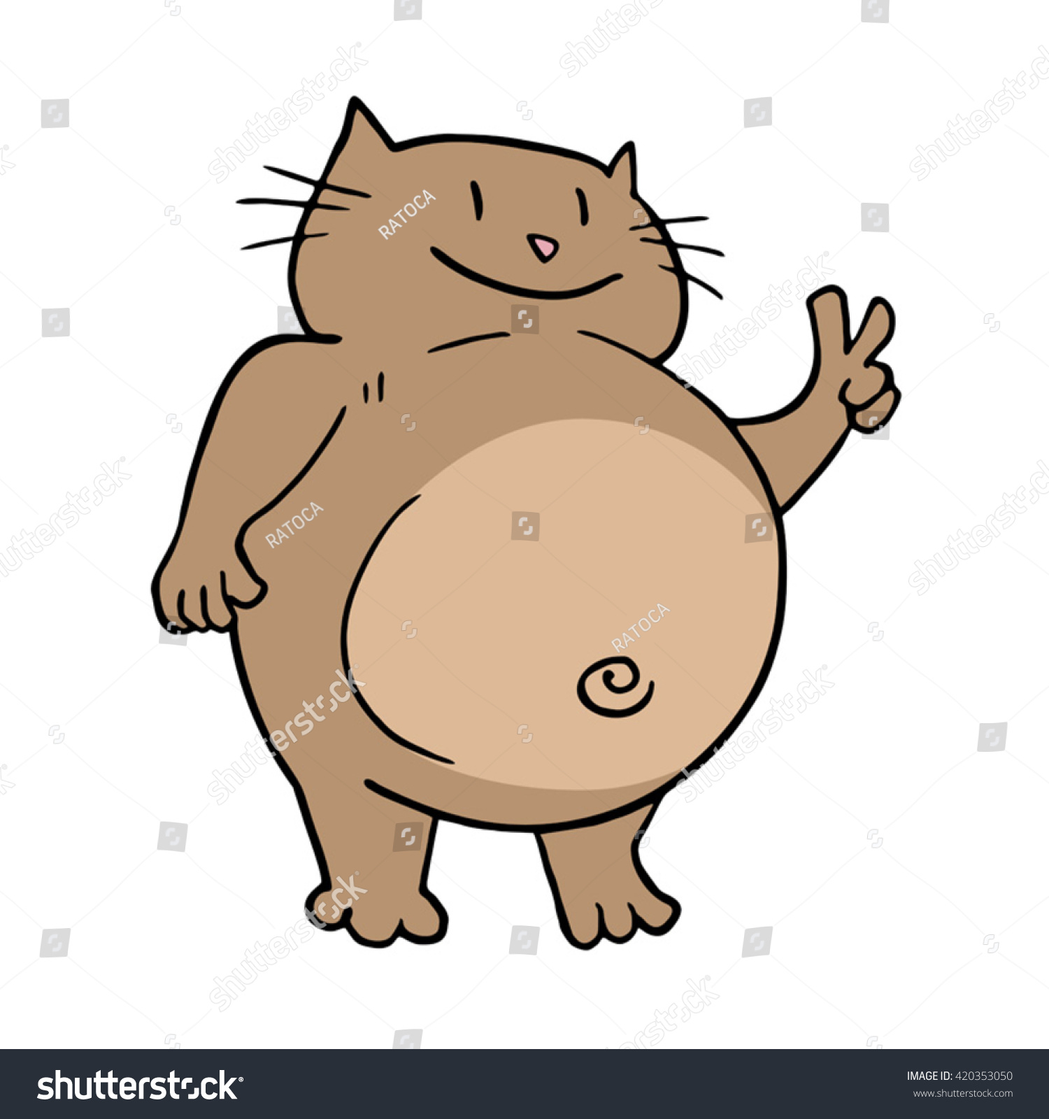 Funny Fat Cat Stock Vector Royalty Free 420353050 Shutterstock