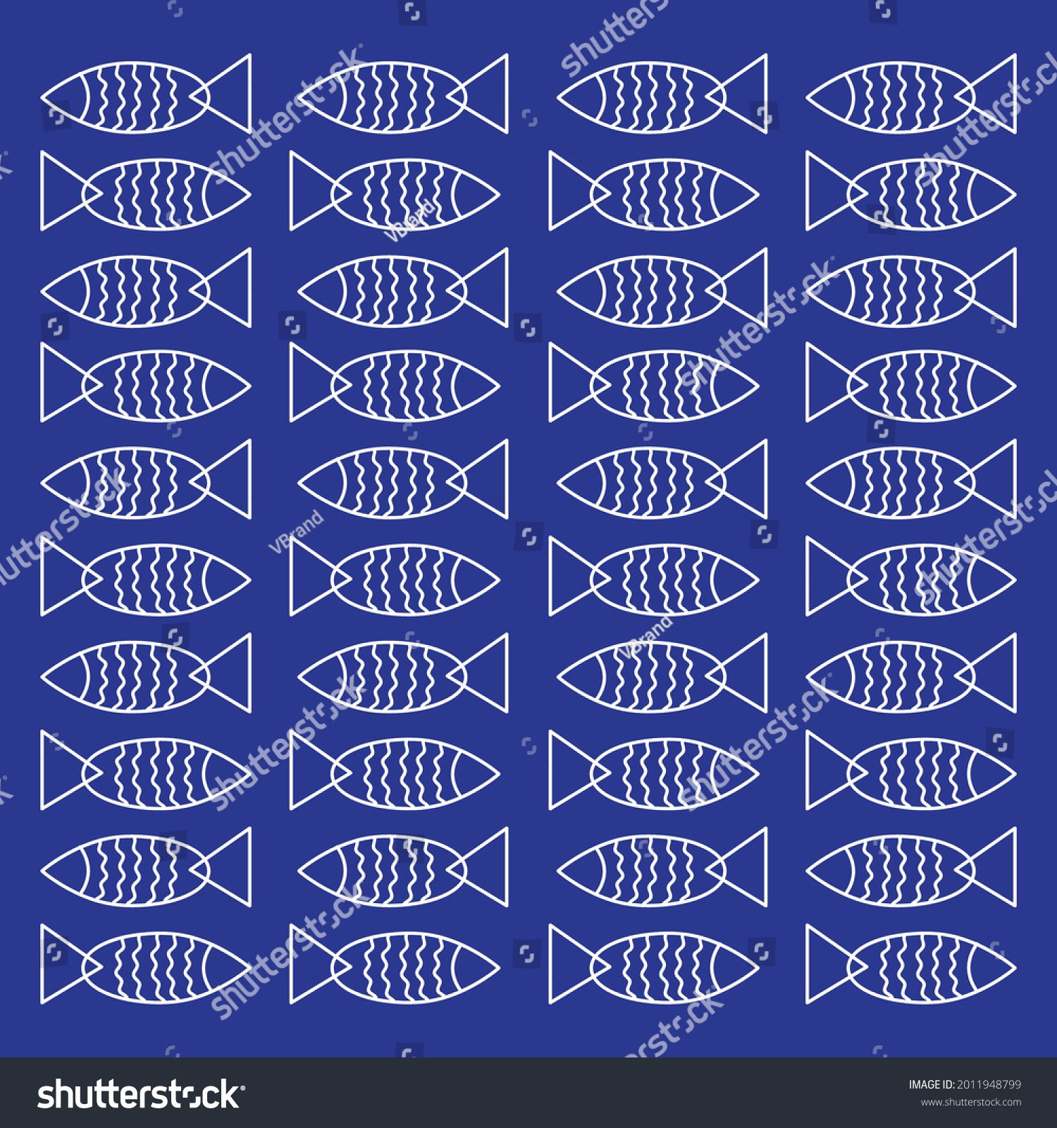 Funny Fish Outline Pattern On Dark Stock Vector (Royalty Free ...