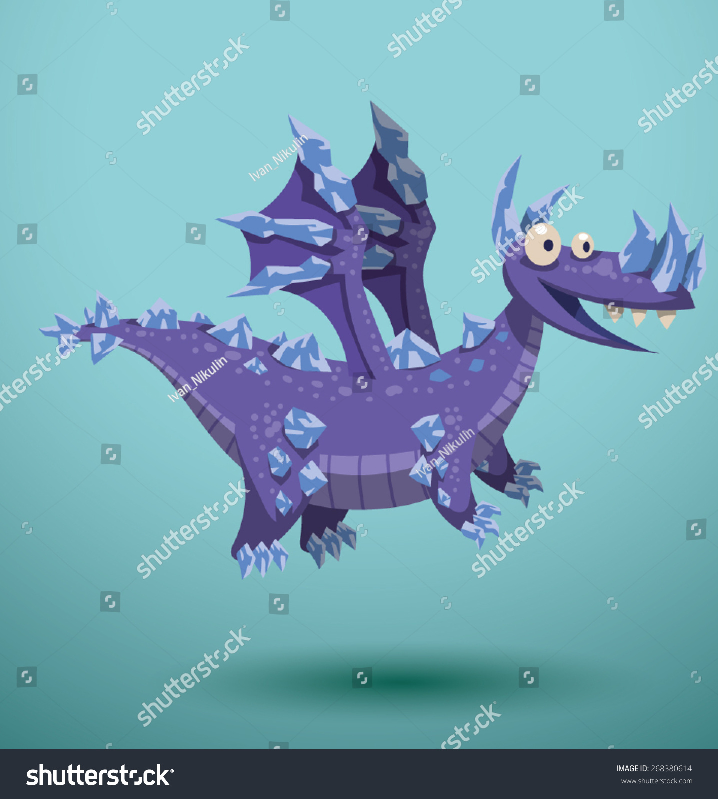 Funny Flying Dragon Vector Stock Vector (Royalty Free) 268380614