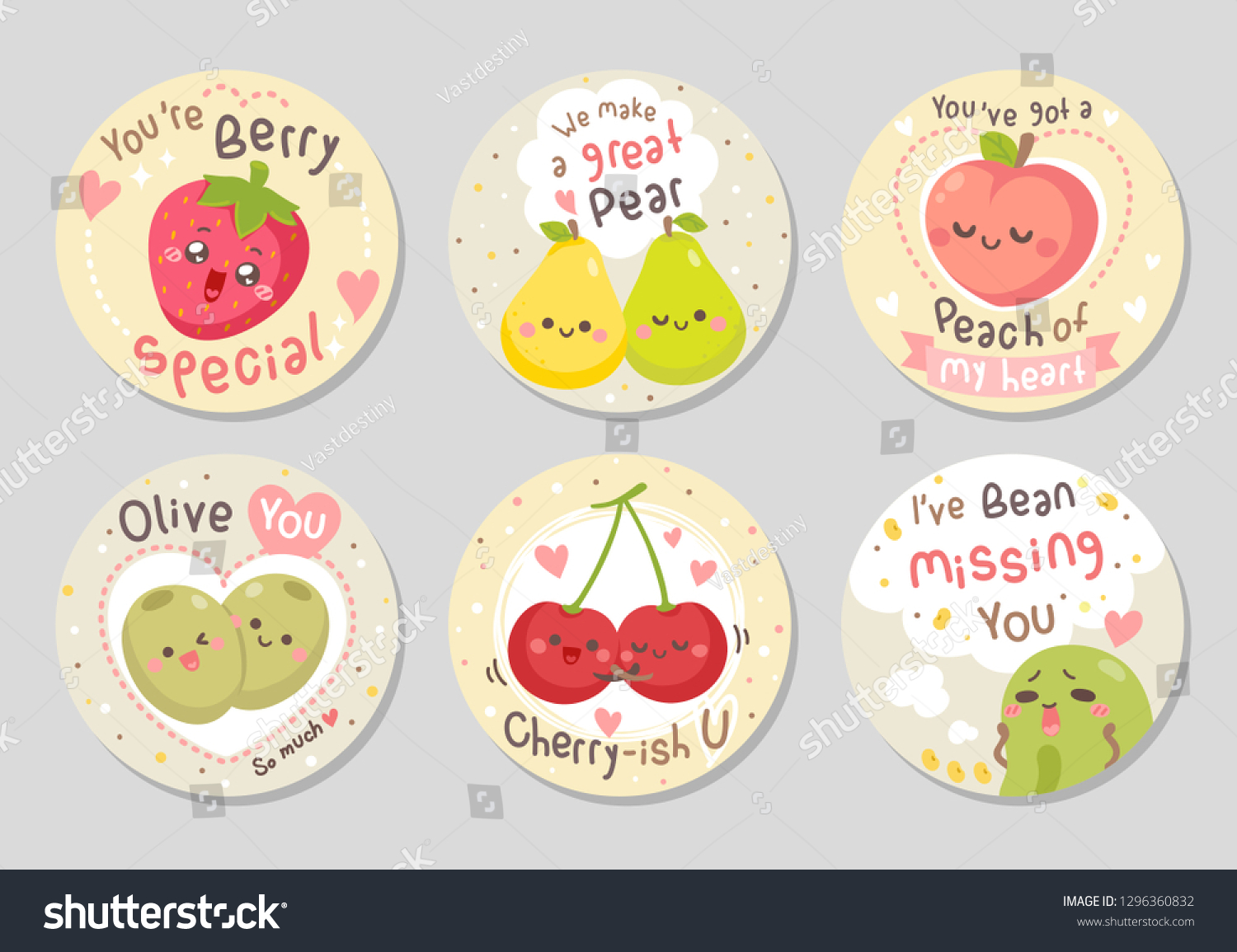 Funny Fruits Love Quotes Here Fruits Stock Vector Royalty Free