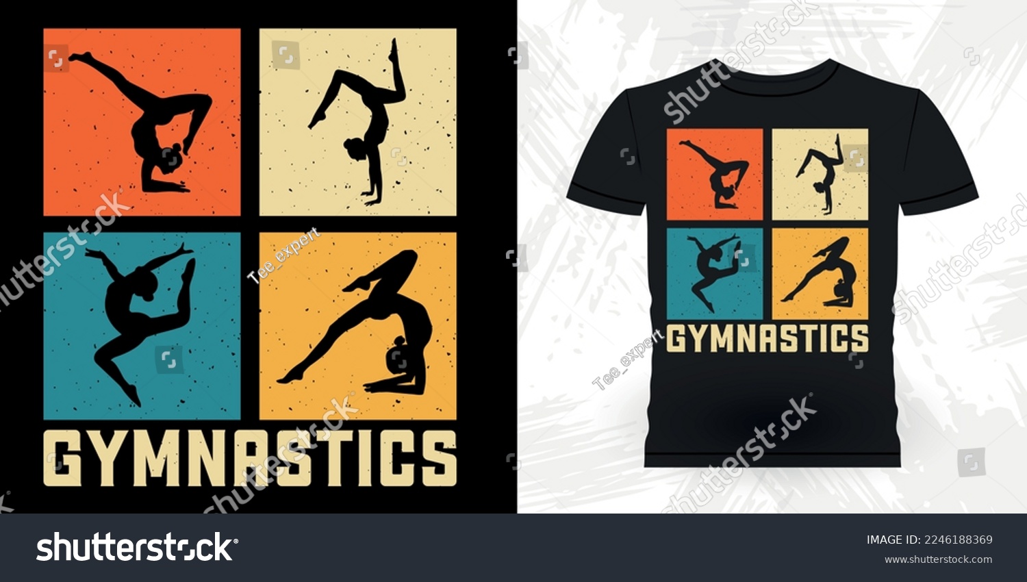SVG of Funny Gymnast Girls Women Retro Vintage Gymnastics T-shirt Design svg