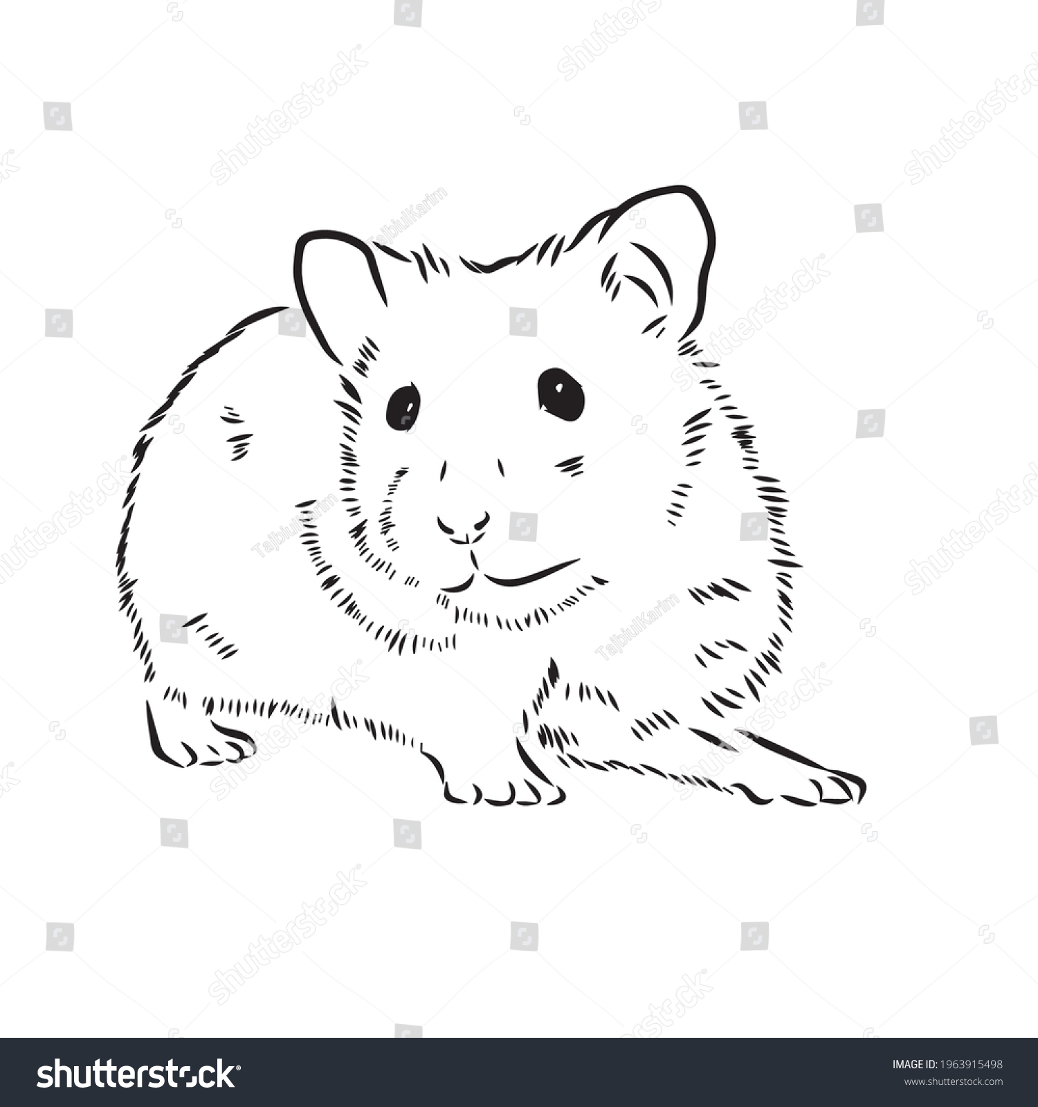 Funny Hamster Coloring Pages Animal Coloring Stock Vector Royalty Free 1963915498