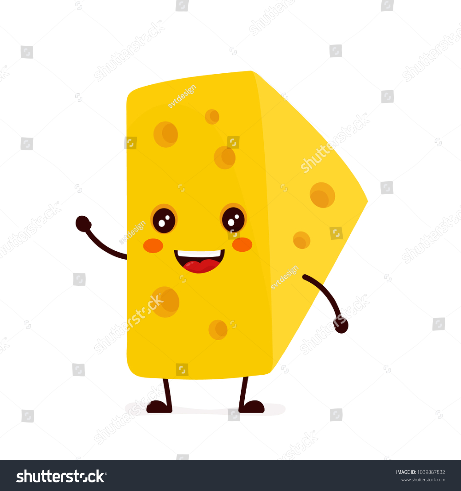 SVG of Funny happy cute smiling cheese. Vector flat cartoon character illustration icon. Isolated on white background svg