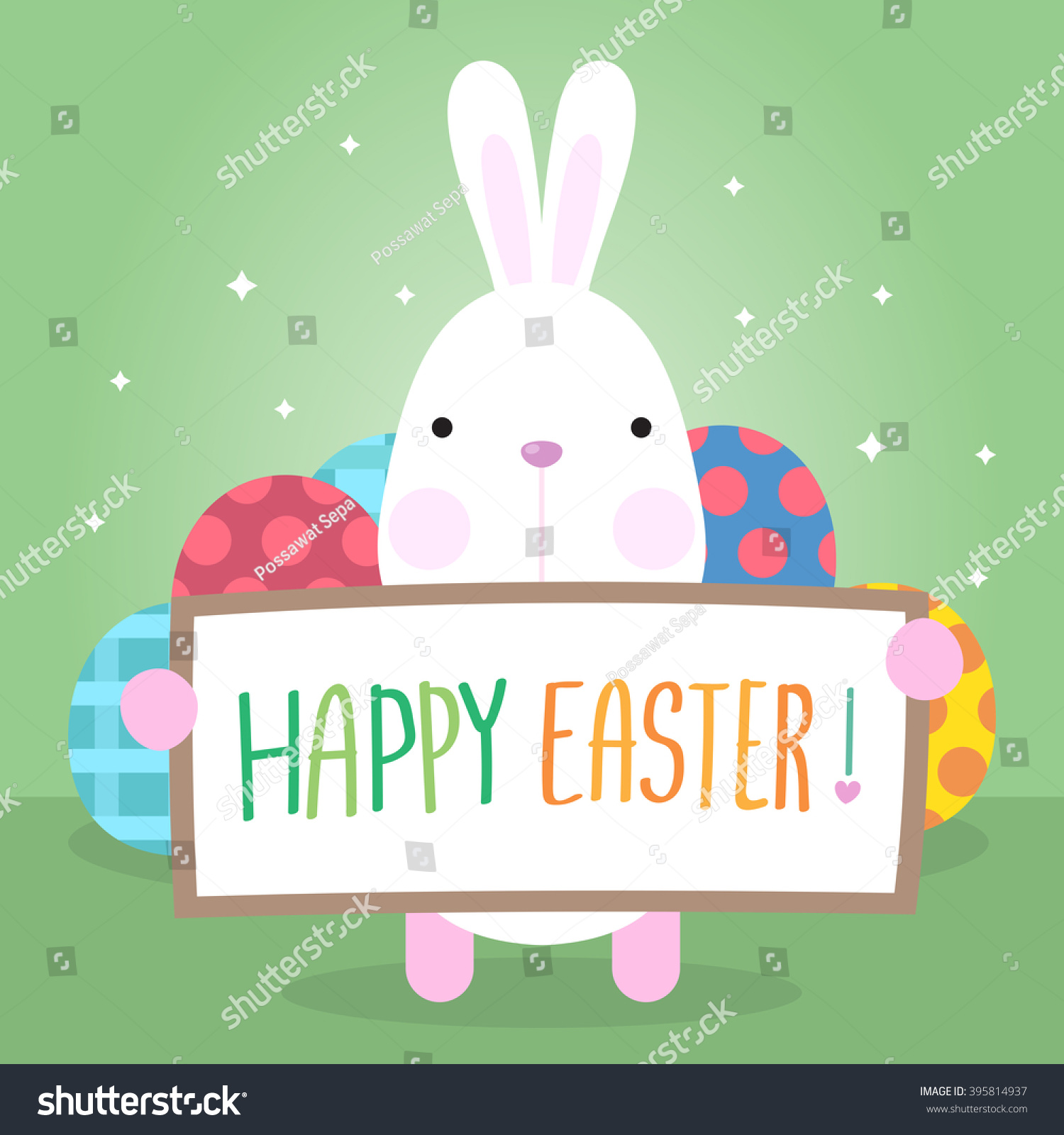 Funny Happy Easter Eggs Easter Bunny Stock Vector (Royalty Free ...