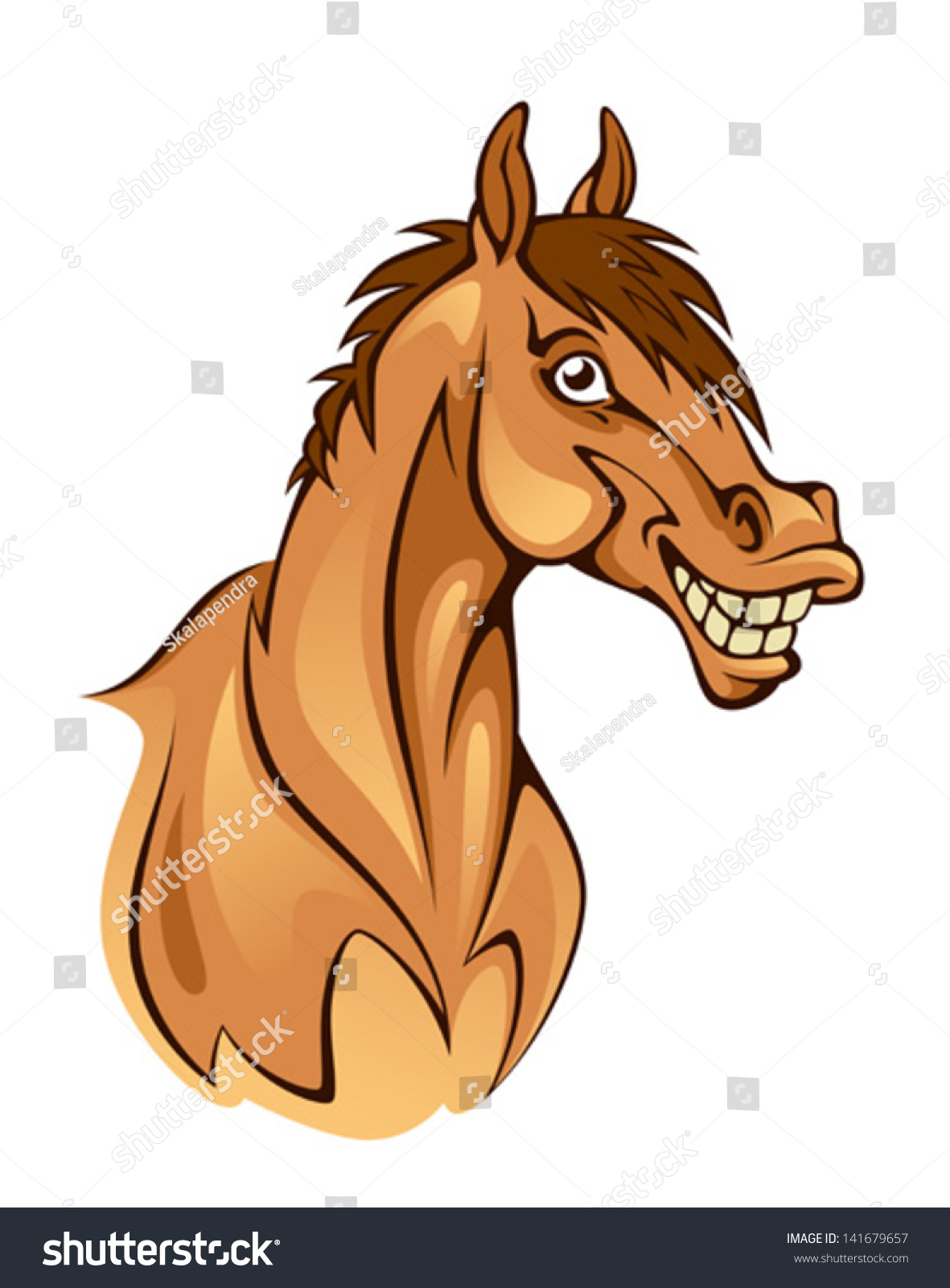 Funny Horse Head Stock Vector 141679657 - Shutterstock