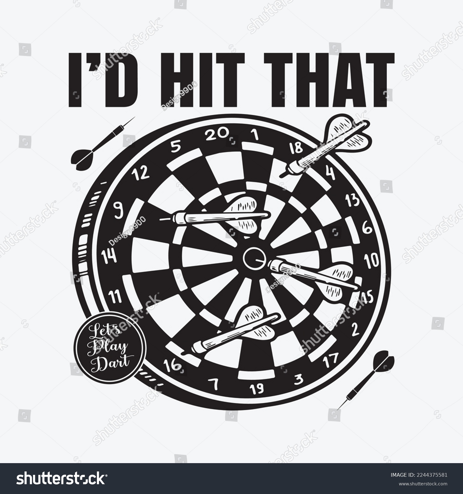 SVG of Funny I'd Hit That Dart Board Target Darts Player svg