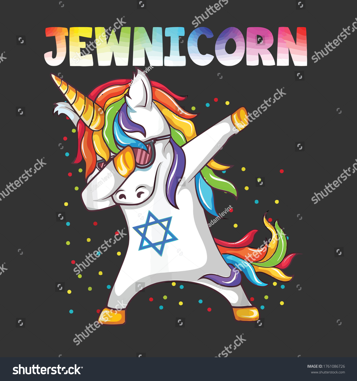 SVG of Funny Jewnicorn Hanukkah dabbing Unicorn Shirt Gifts svg