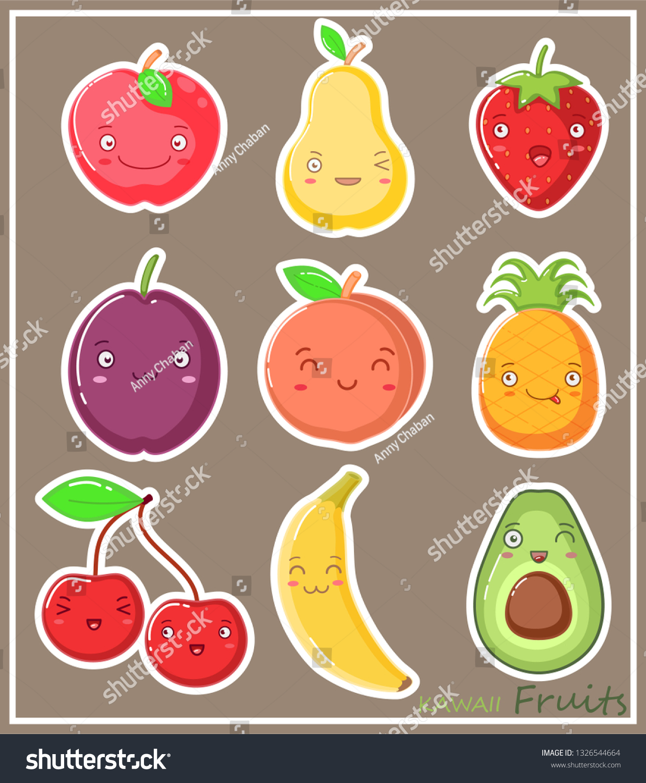 funny kawaii stickers smiling fruits stock vector royalty free 1326544664 https www shutterstock com image vector funny kawaii stickers smiling fruits 1326544664