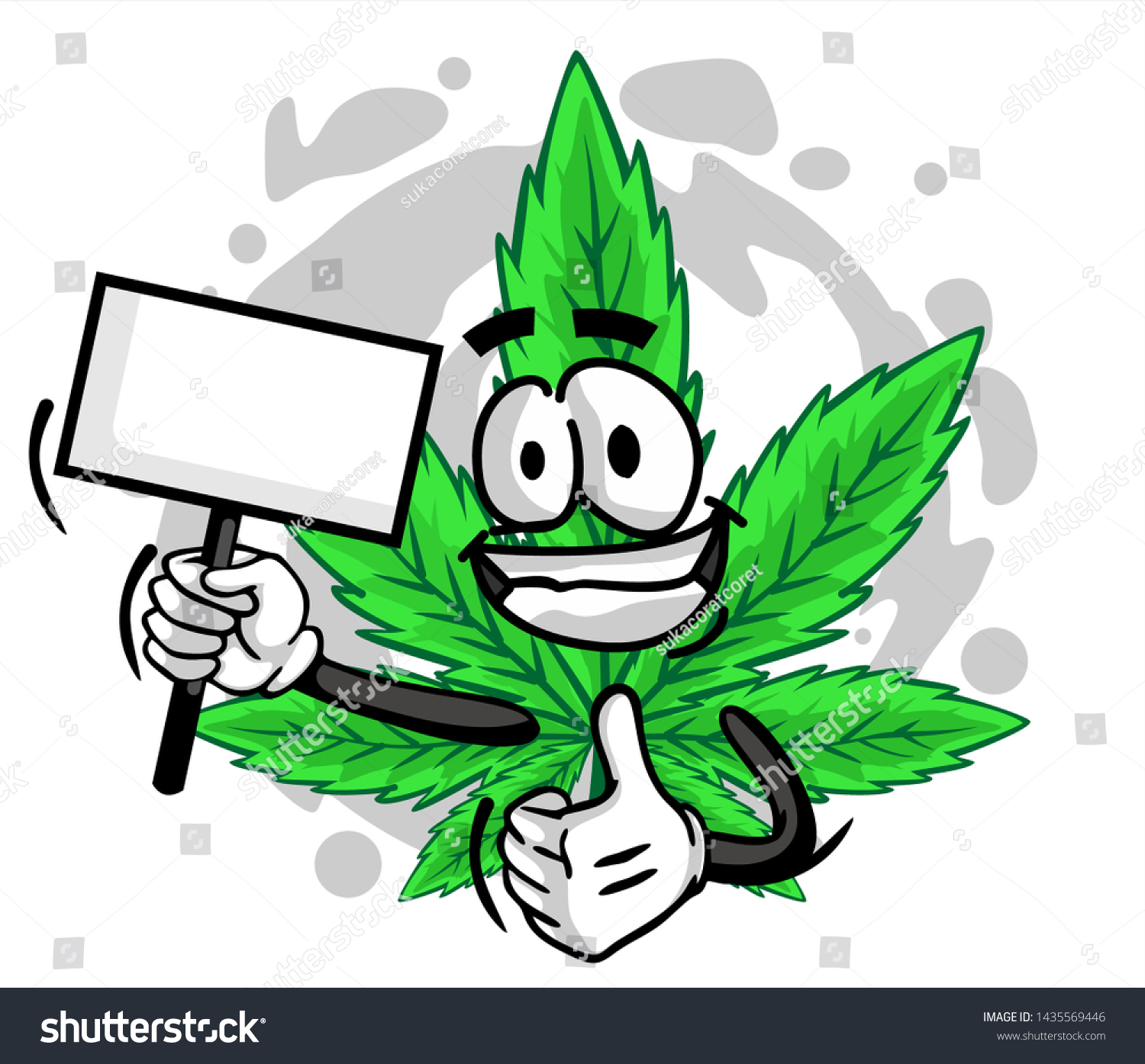 Funny Marijuana Cartoon Mascot Character Vector Stock Vector (Royalty ...