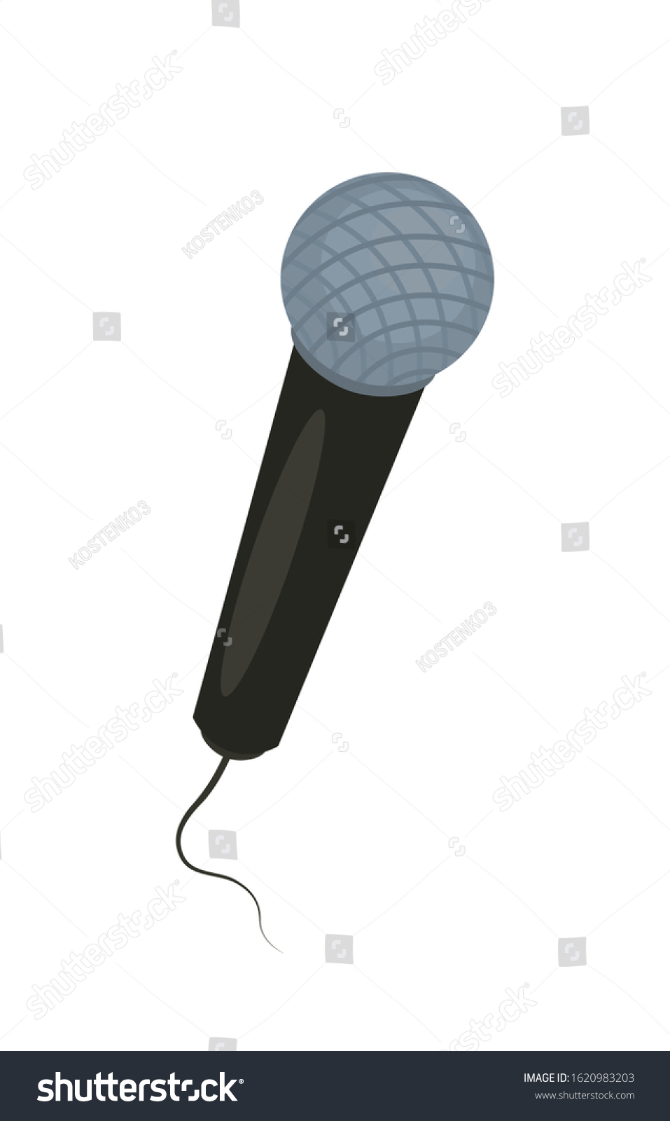 Funny Microphone Flat Cartoon Style Isolated Stock Vector (royalty Free 