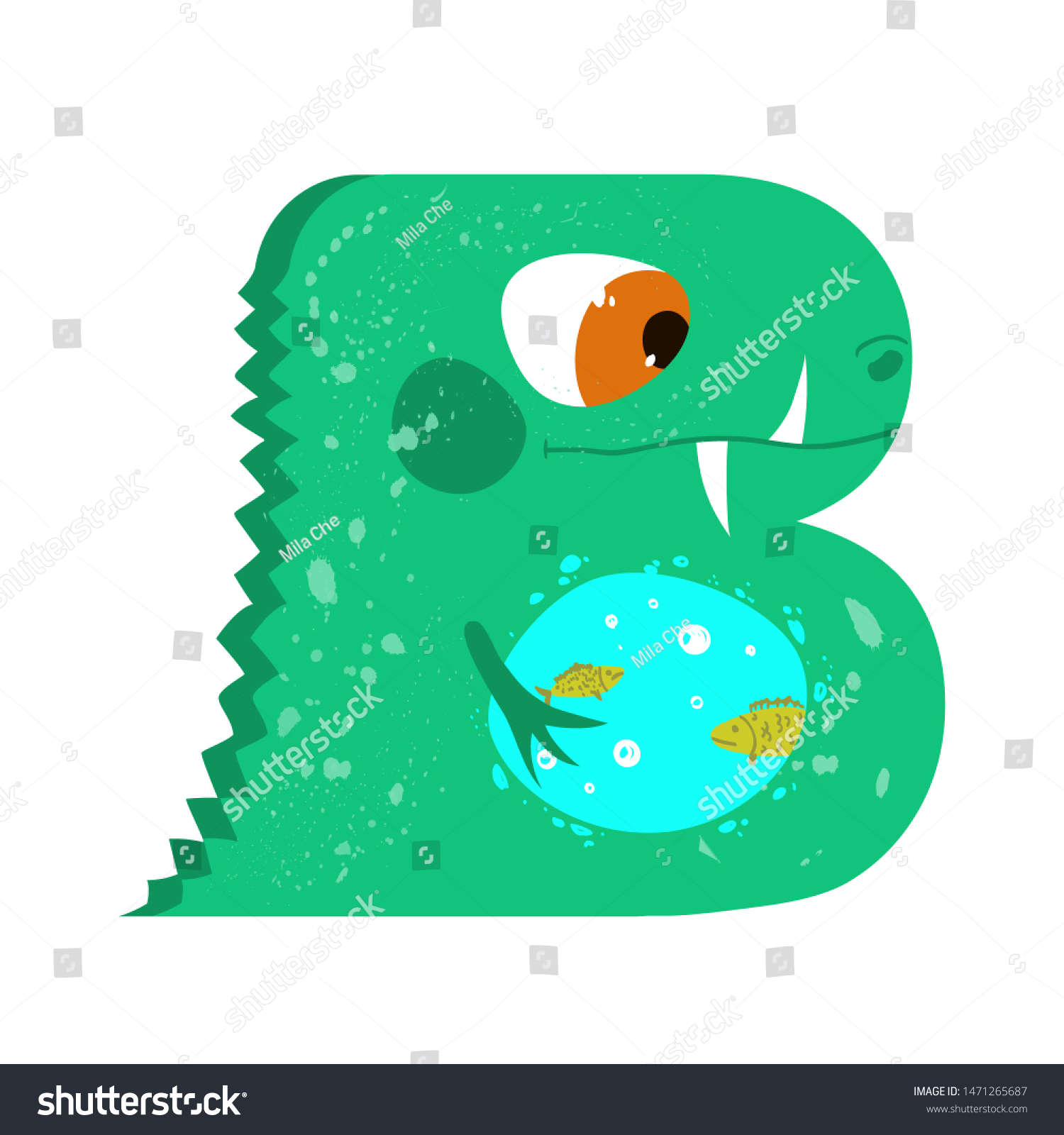 Funny Monster Letter B English Alphabet Stock Vector (Royalty Free ...