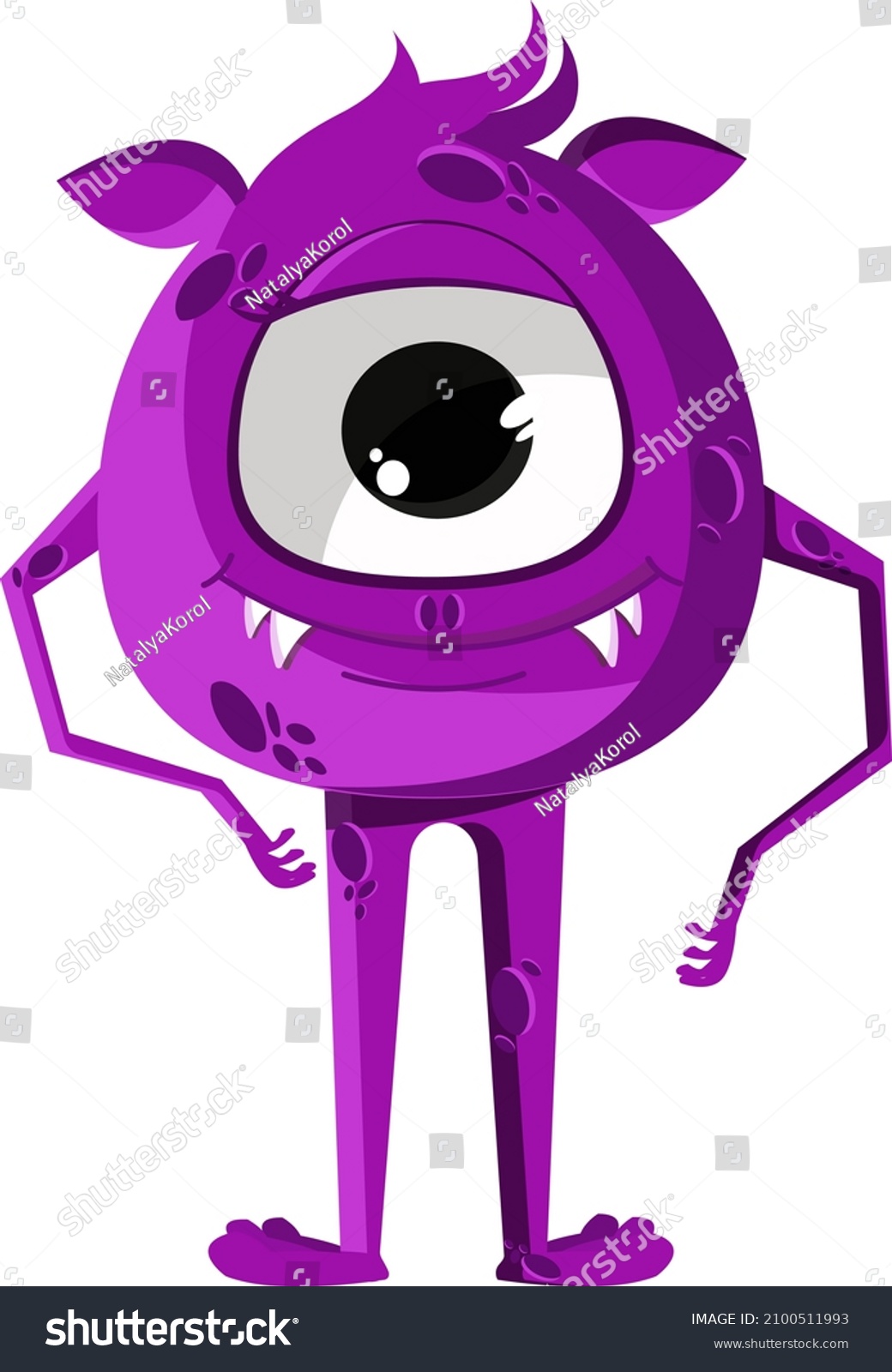 Funny Monster Big Eye Stock Vector (Royalty Free) 2100511993 | Shutterstock