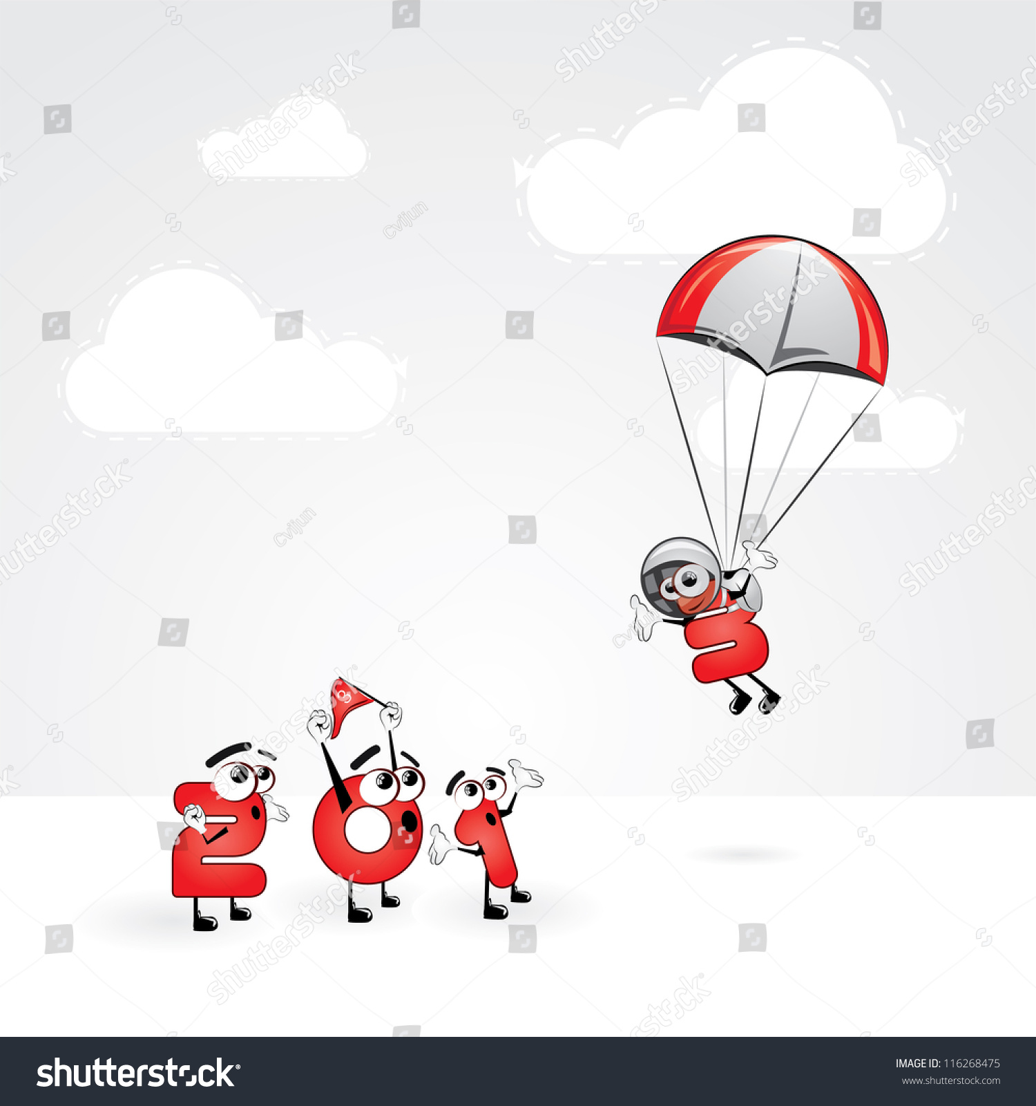 Funny New Year s Eve greeting card Skydiving year