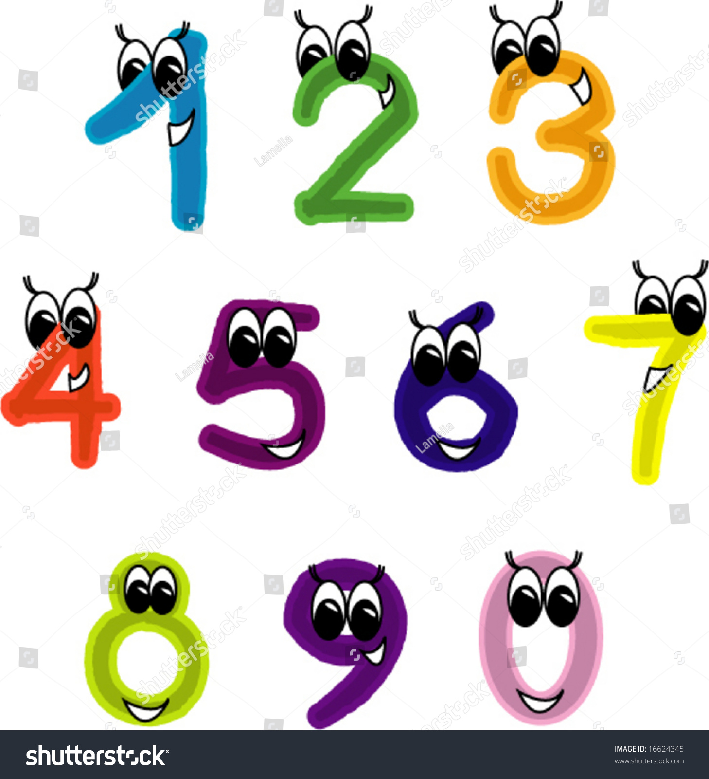 Funny Numbers Stock Vector 16624345 - Shutterstock