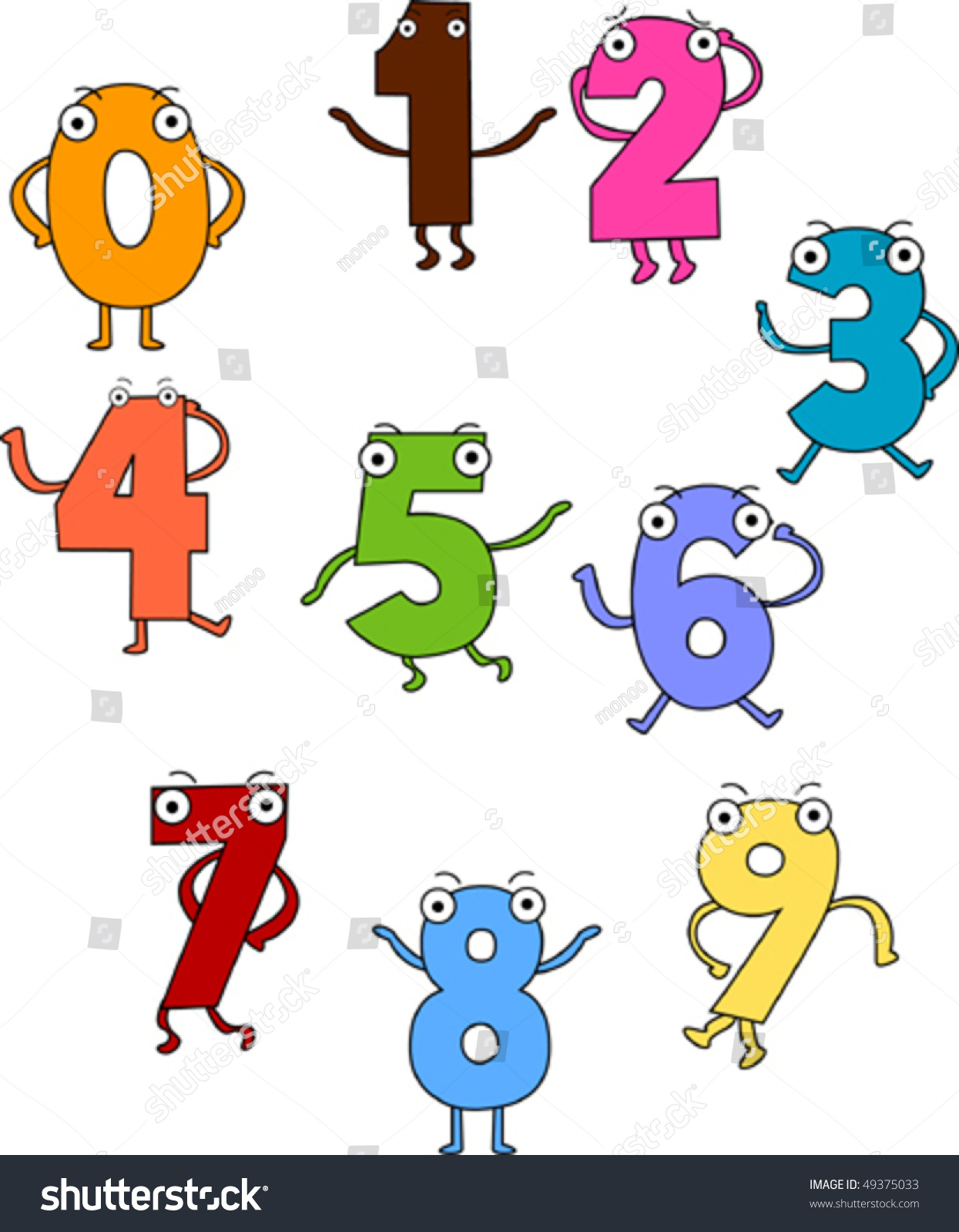 Funny Numbers Stock Vector 49375033 - Shutterstock