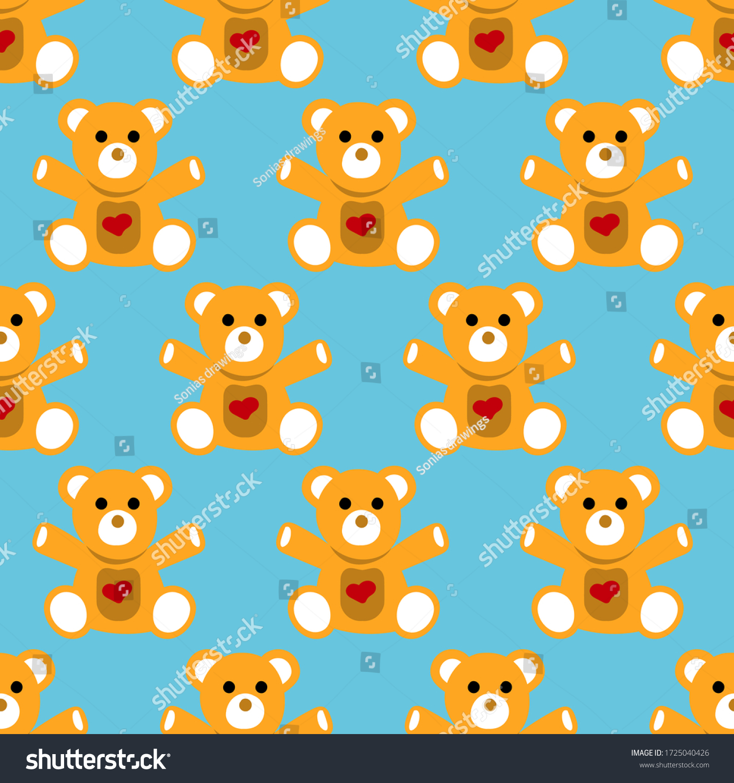 Funny Pattern Teddy Bear Modular Vector Stock Vector (Royalty Free ...