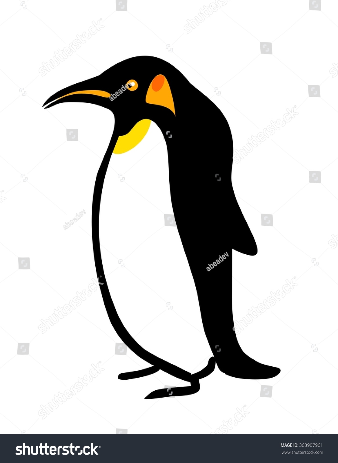 Funny Penguin Vector Illustration Stock Vector (Royalty Free) 363907961