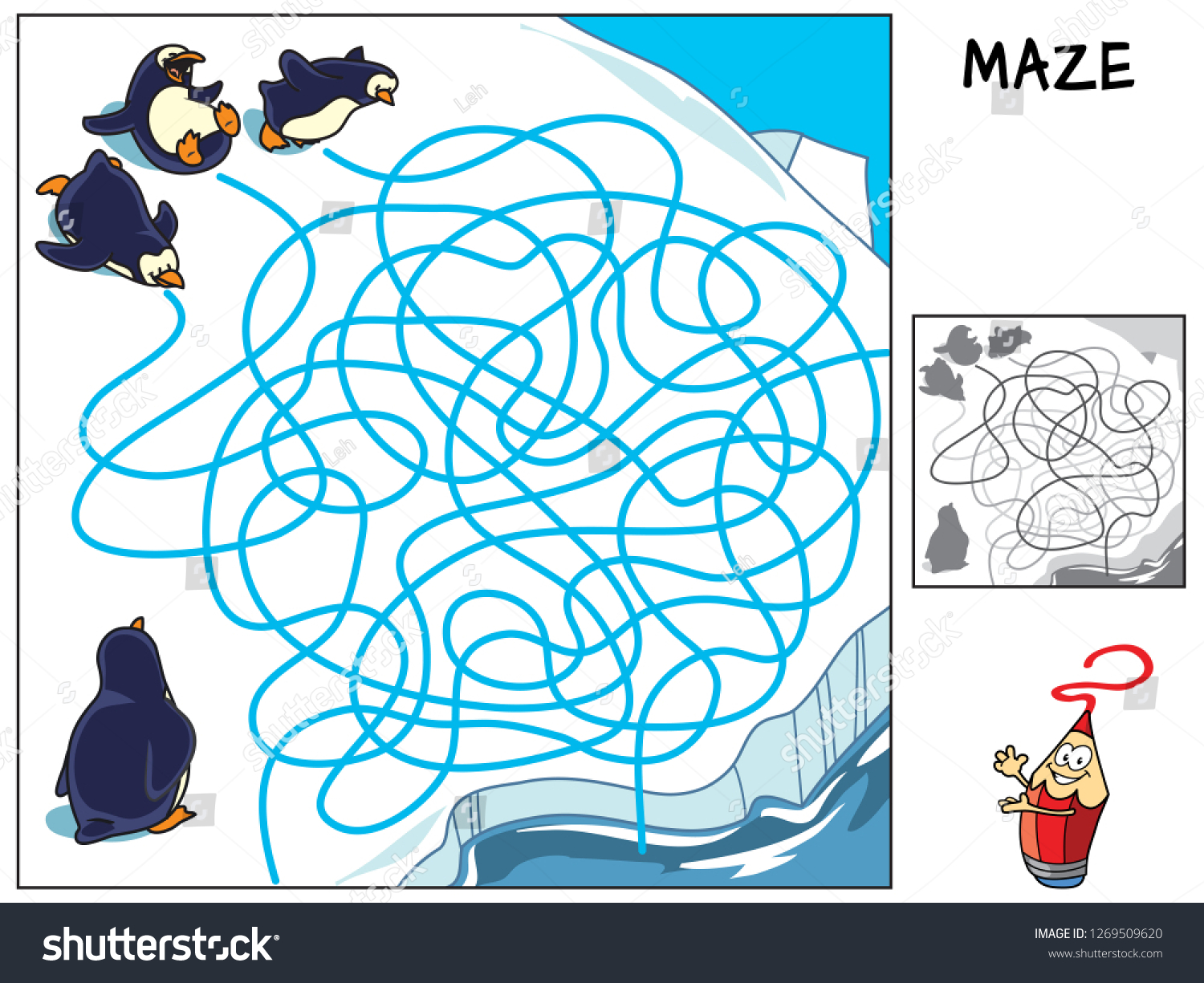 Penguin Mazes For Kids Printable