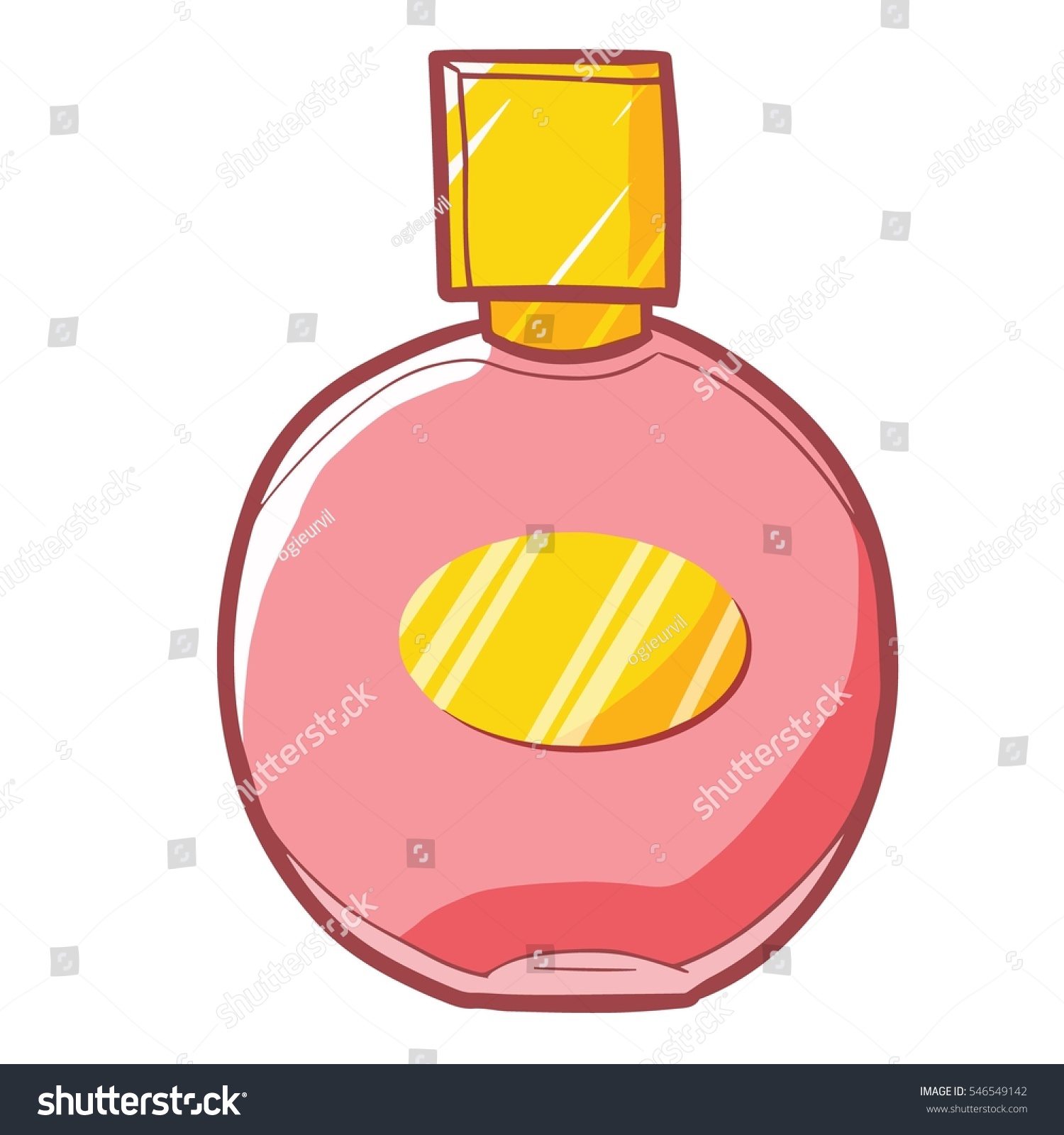 Funny Pink Bottle Woman Perfume - Vector. - 546549142 : Shutterstock