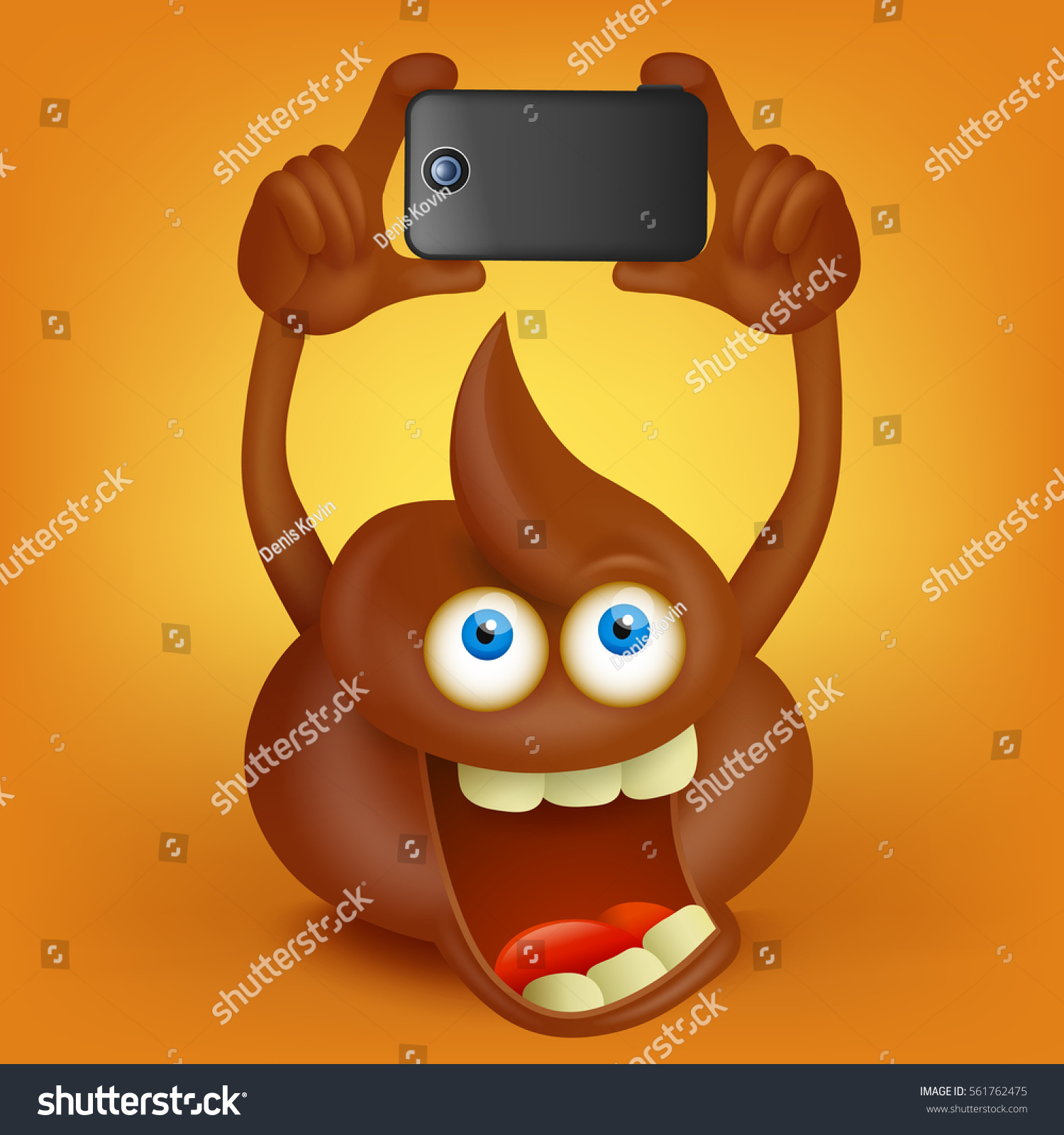 Funny Poop Cartoon Character Making Photo Stock Vector (Royalty Free ...