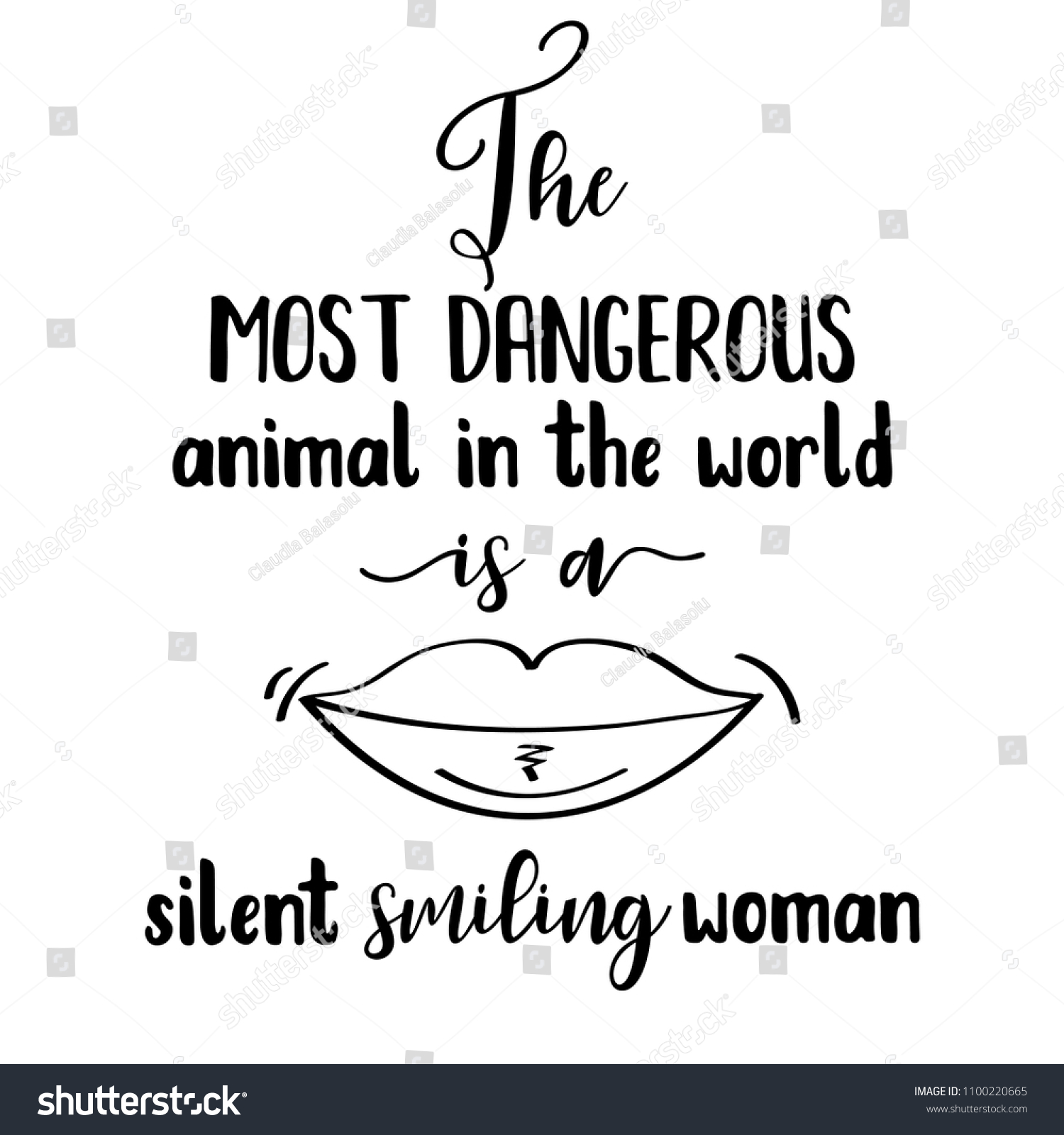 Funny Quote Most Dangerous Animal World Stock Vector (Royalty Free