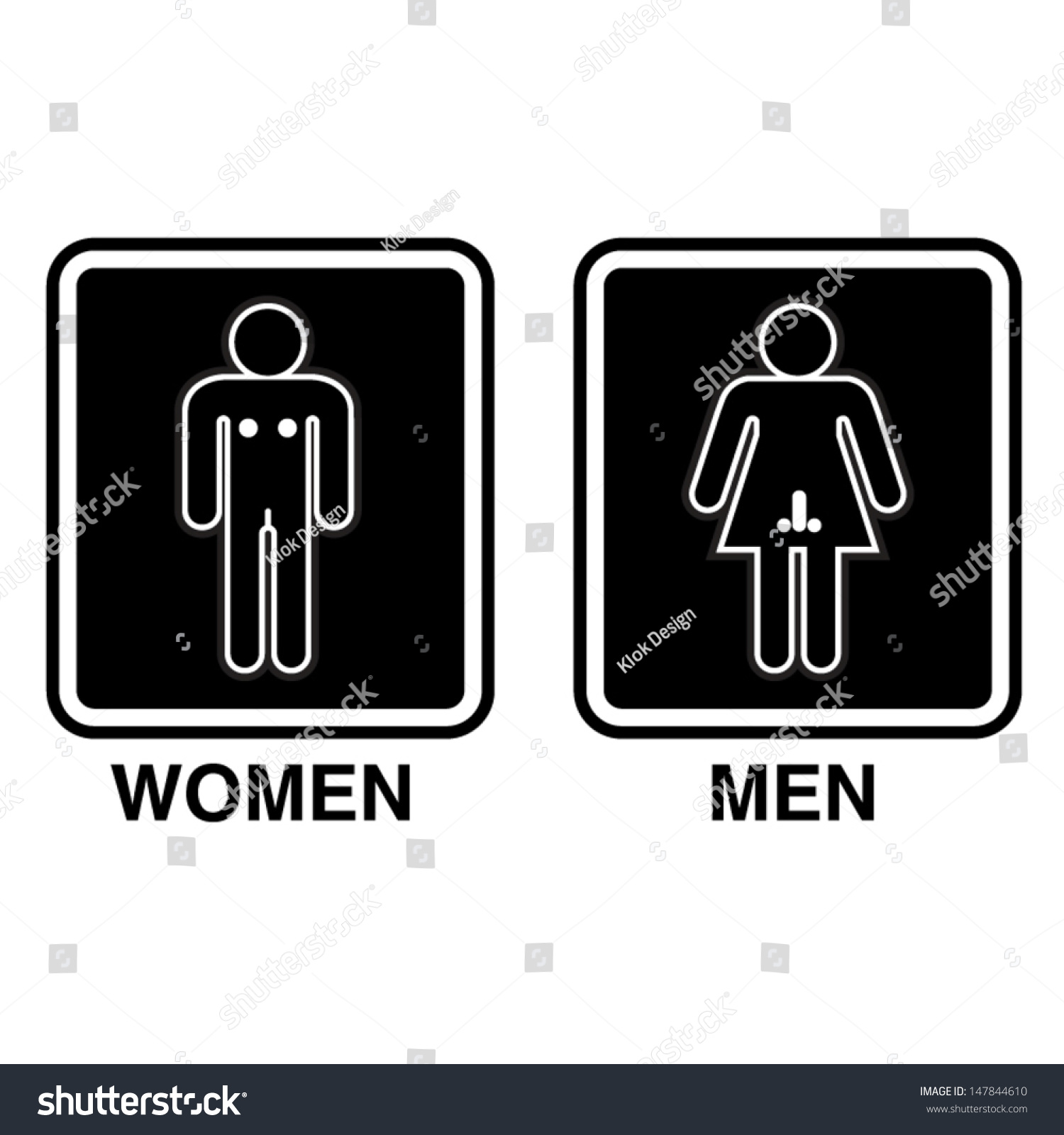 Funny Restroom Sign / Vector - 147844610 : Shutterstock