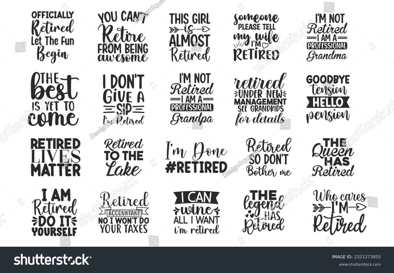 SVG of Funny Retirement cut files Bundle, Funny Retirement Quotes, Funny Retirement SVG cut files, Hand drawn lettering phrase, EPS files, SVG bundle, Saying about Retirement, svg