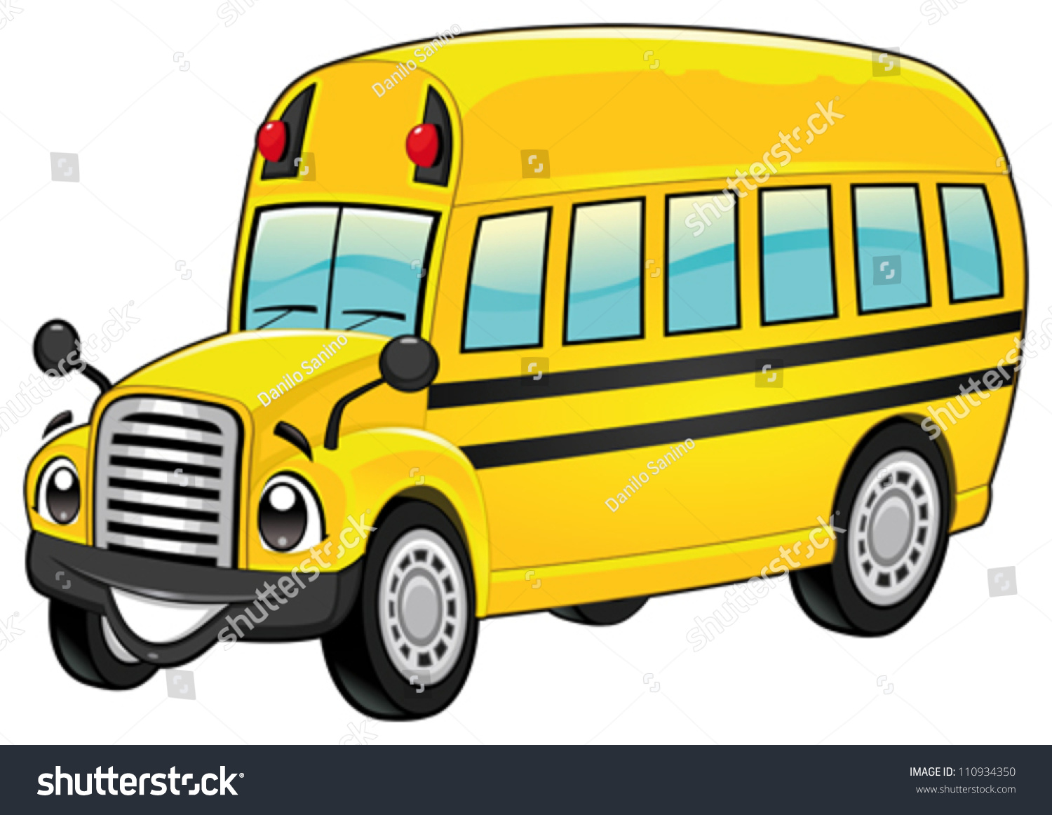 Funny School Bus Cartoon Vector Isolated Stock Vector 110934350 ...