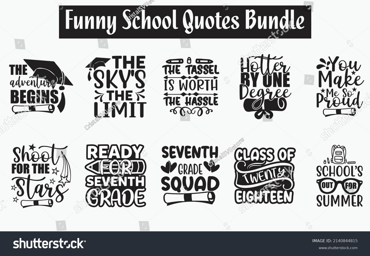 SVG of Funny School Quotes SVG Cut Files Designs Bundle. School quotes SVG cut files, School quotes t shirt designs, Saying about study , graduation speech cut files, student saying eps files, SVG bundle of  svg