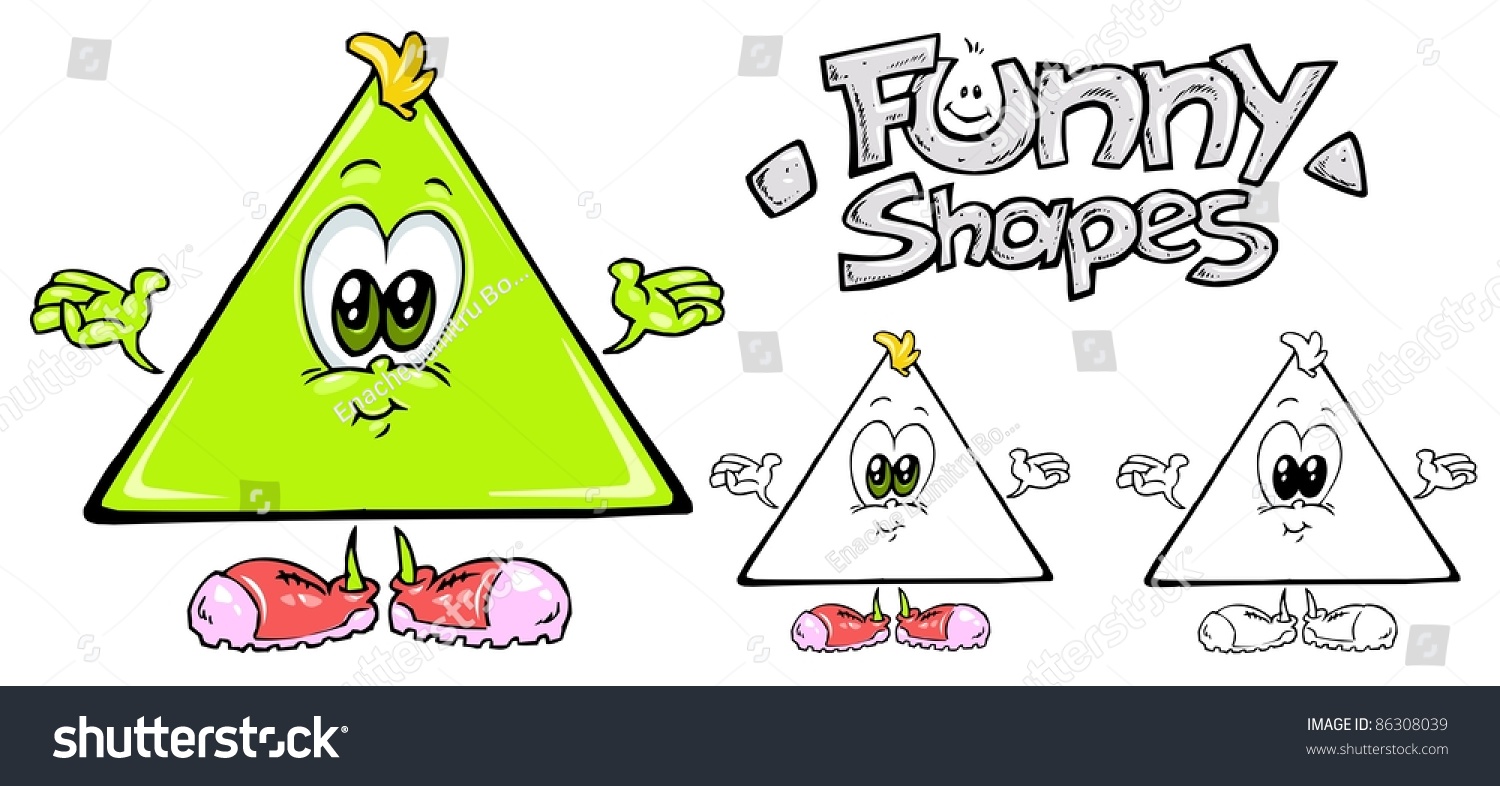 Funny Shapes - Triangle Cartoon Mascot Stock Vector Illustration ...