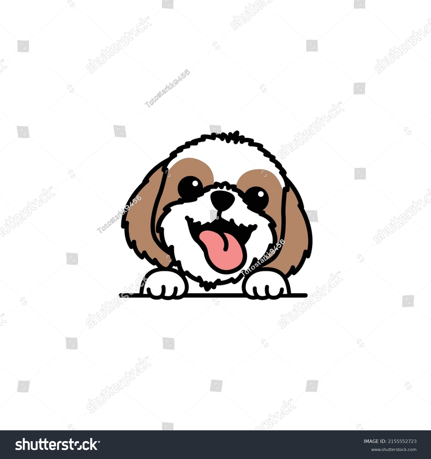 SVG of Funny shih tzu dog cartoon, vector illustration svg