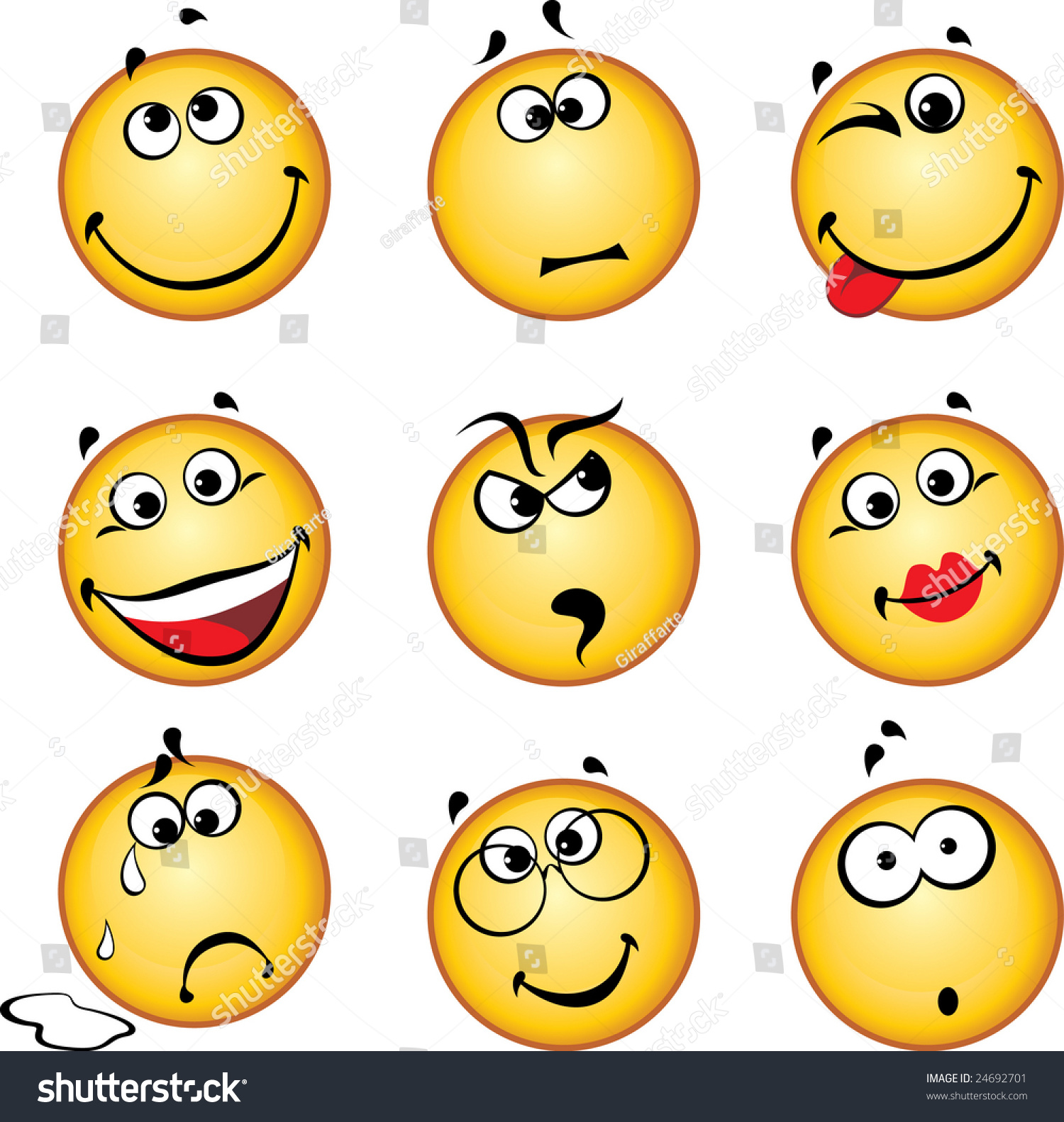 Funny Smiling Faces 2 Stock Vector (Royalty Free) 24692701
